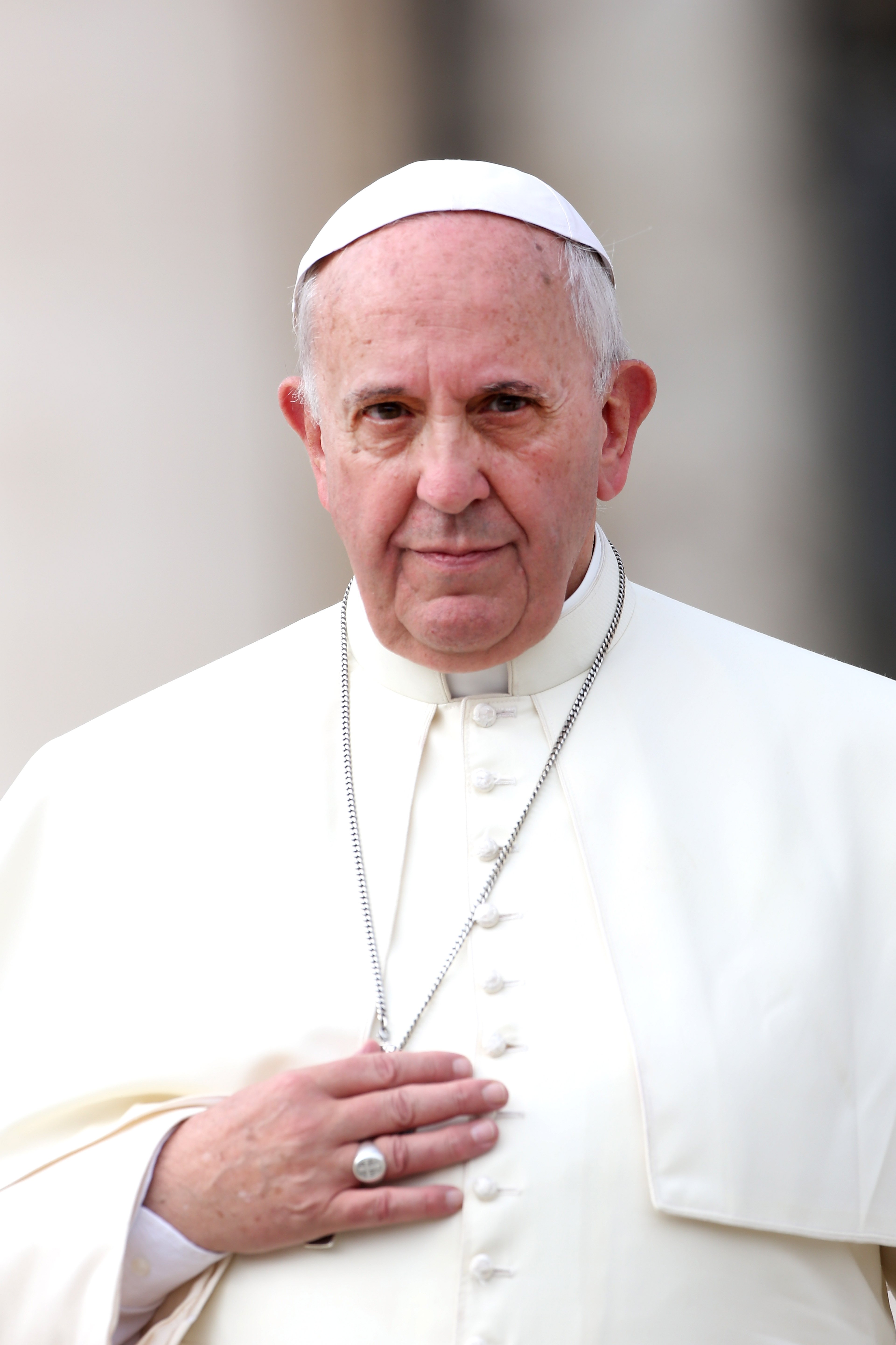 Pope Francis holds his weekly audience in St. Peter's Square on Oct. 15, 2014 in Vatican City.