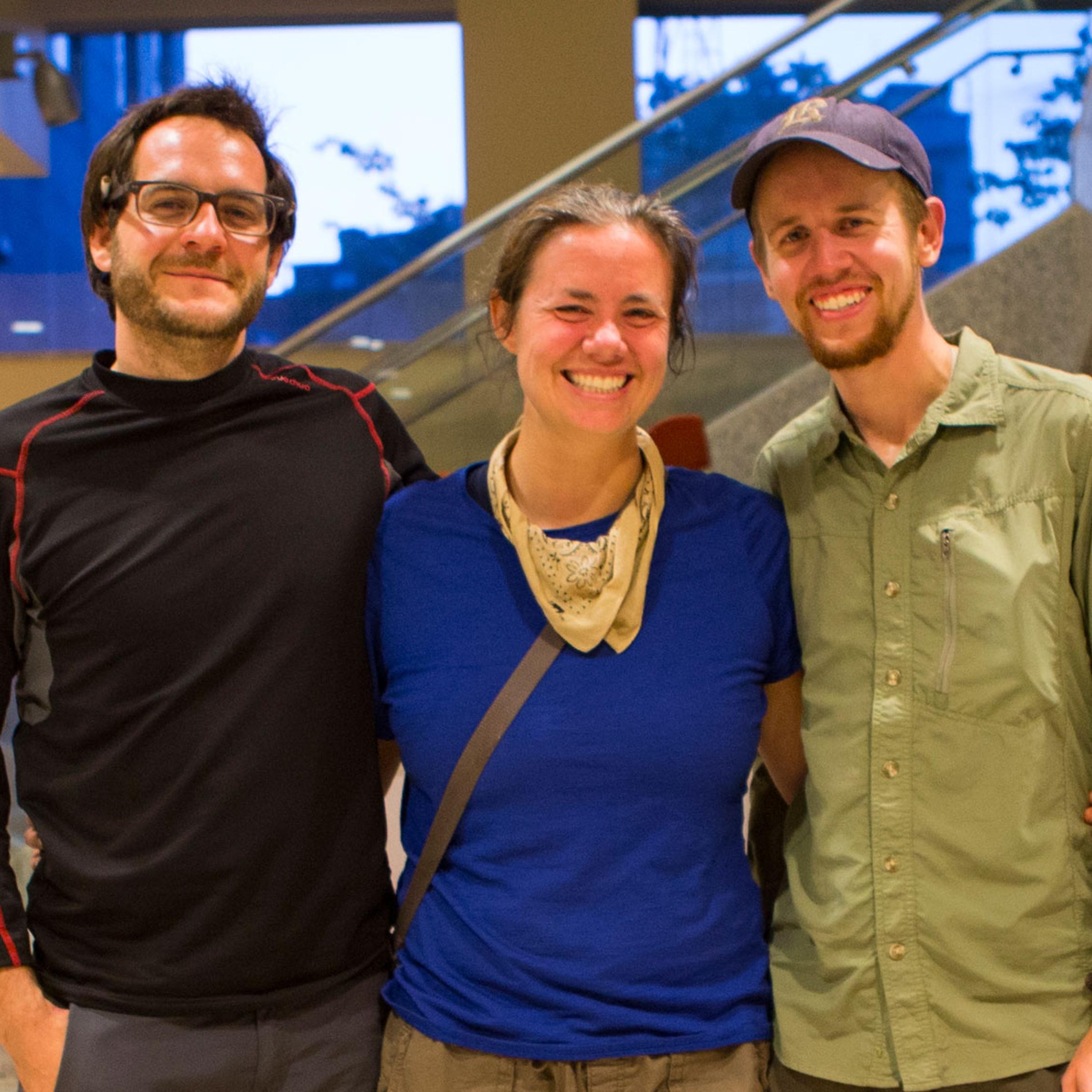 Corey Ascolani, 34, Della Hoffman, 31, and Eric Jean, 32, at the U.S. Embassy in Kathmandu, Nepal, on April 30, 2015