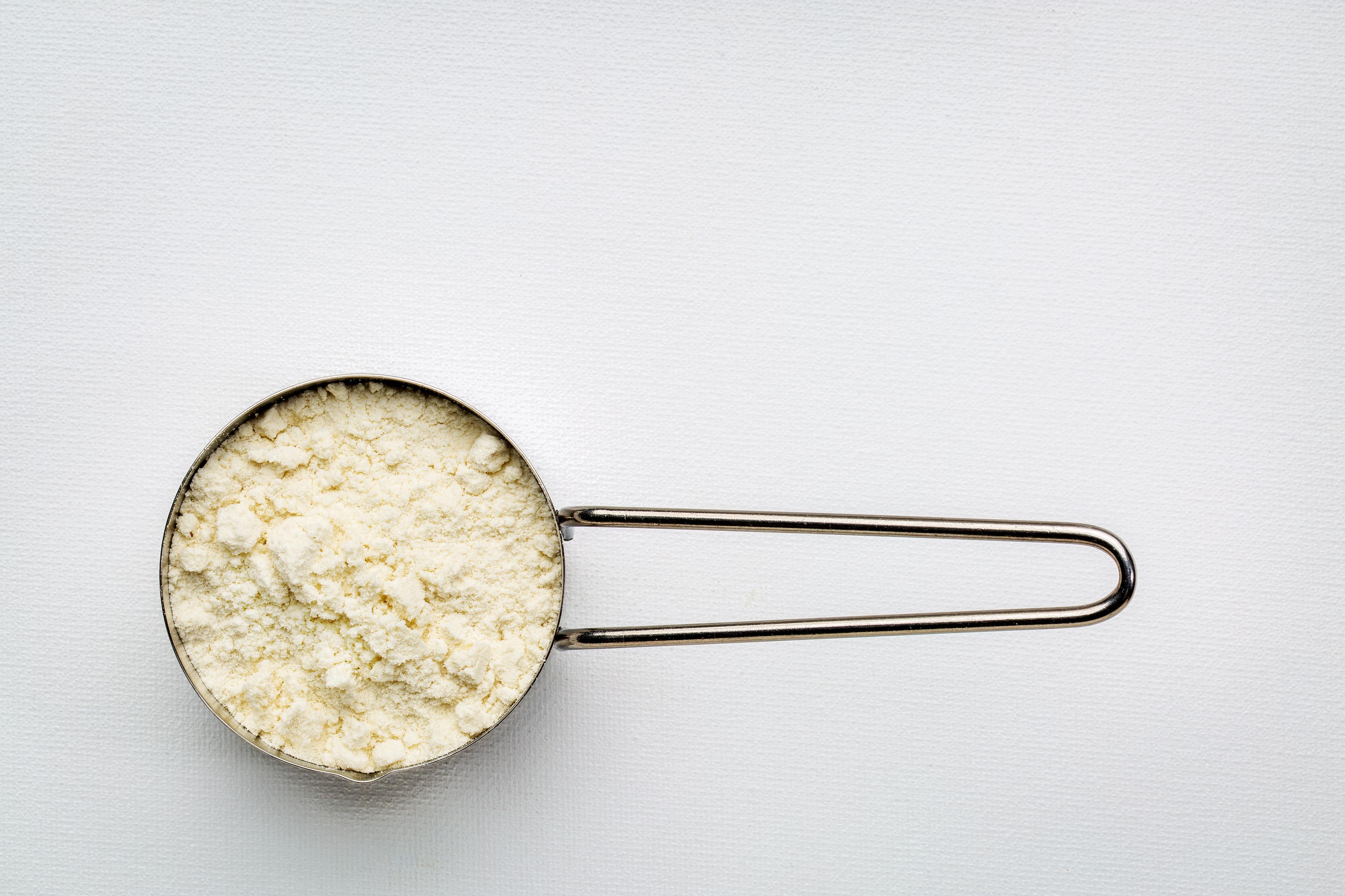 scoop of whey protein powder