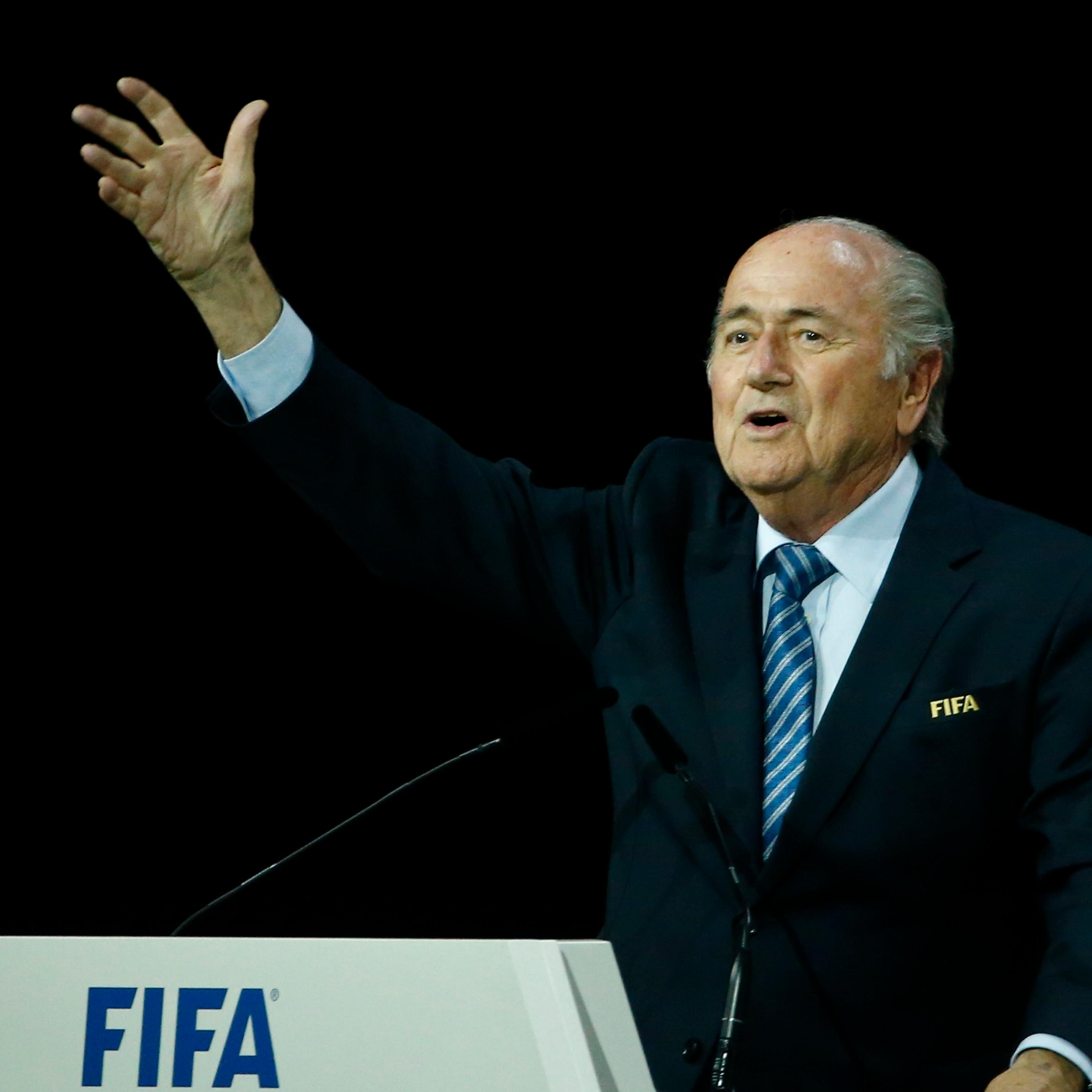 FIFA President Sepp Blatter speaks after he was re-elected at the 65th FIFA Congress in Zurich on May 29, 2015.