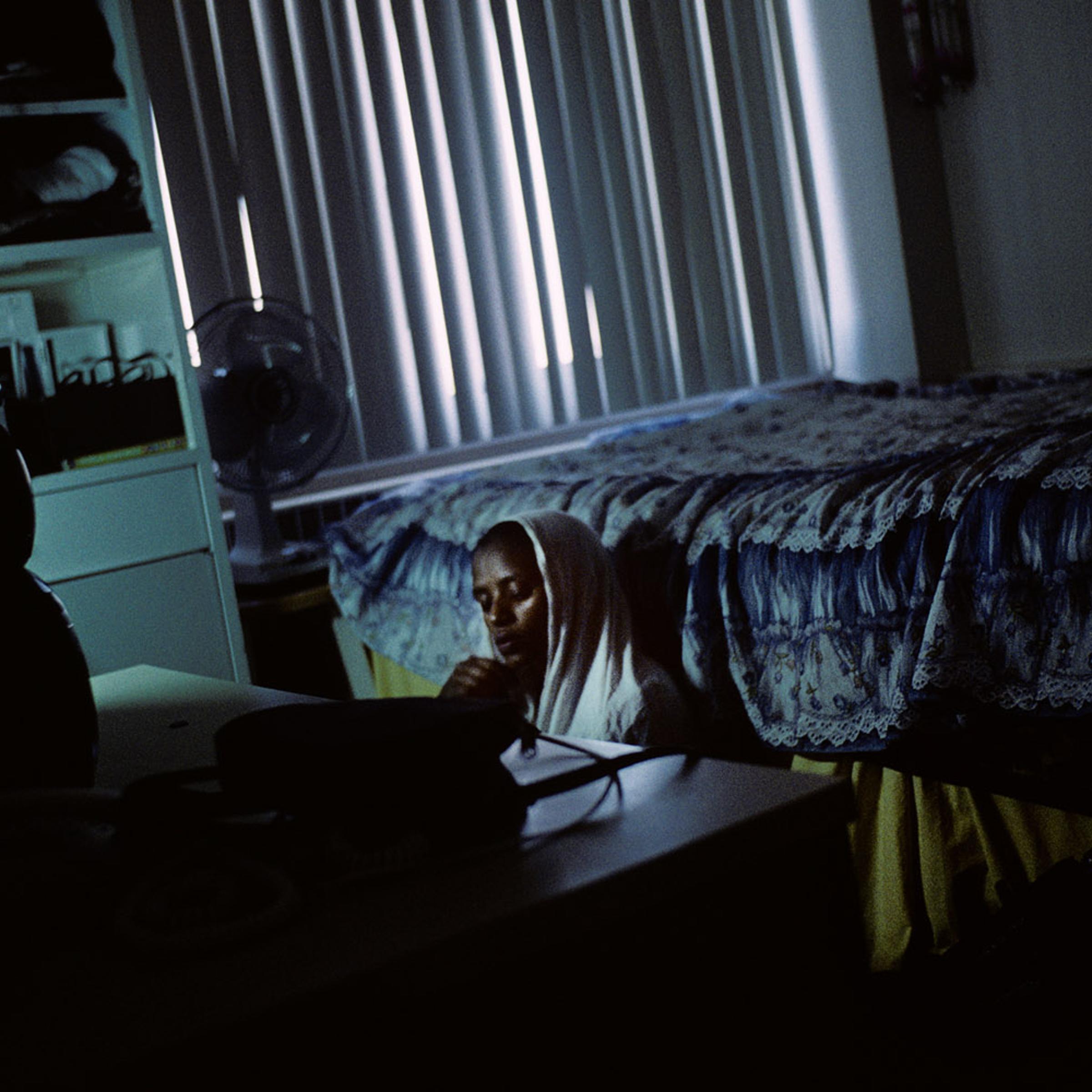 <i>The following photographs were taken between 2007 and 2012.</i>
<br><br>
Fatima Barisu, on the day of her arrival in Minneapolis.