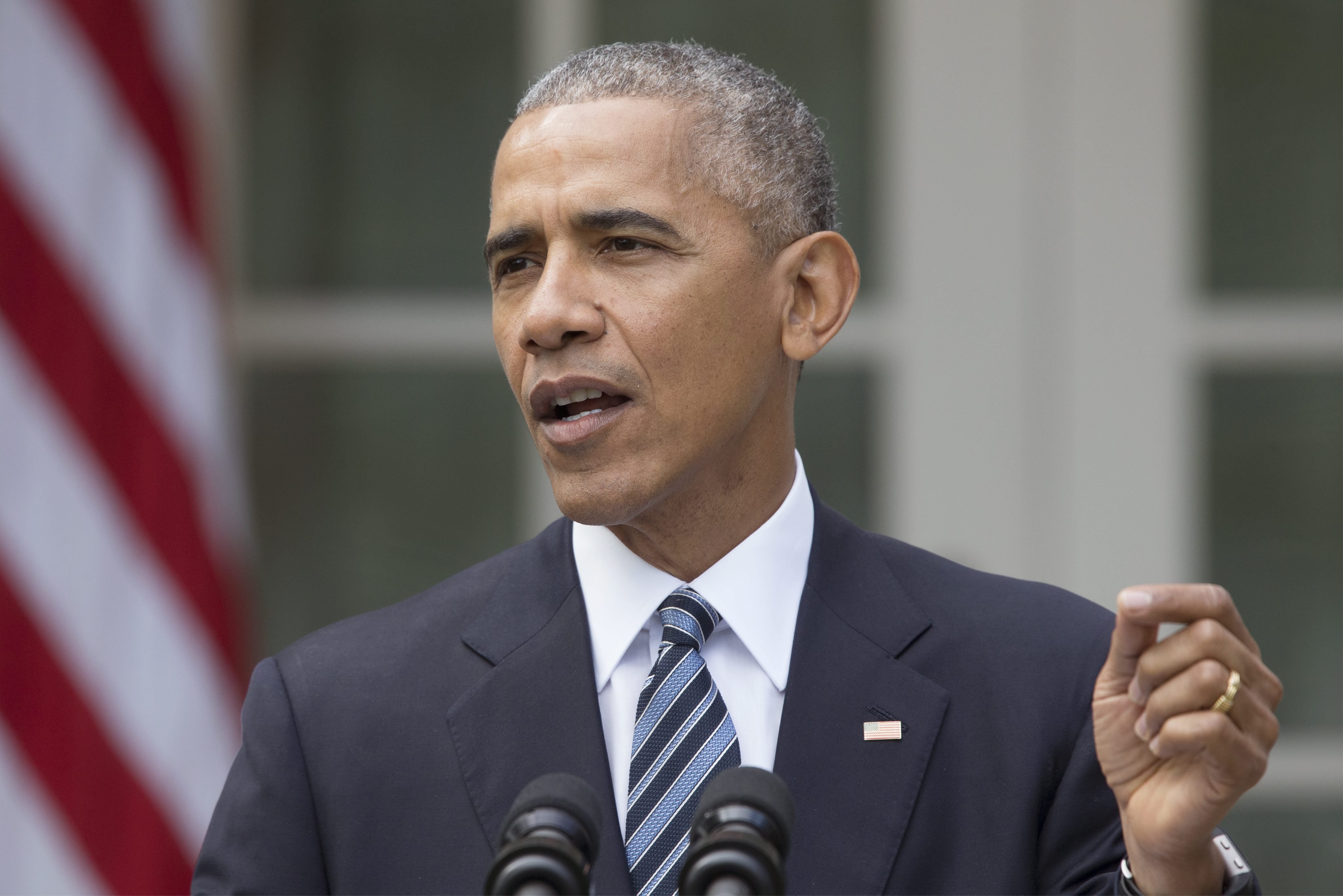 US President Barack Obama delivers remarks on the victory of President-elect Republican Donald Trump in the 2016 election