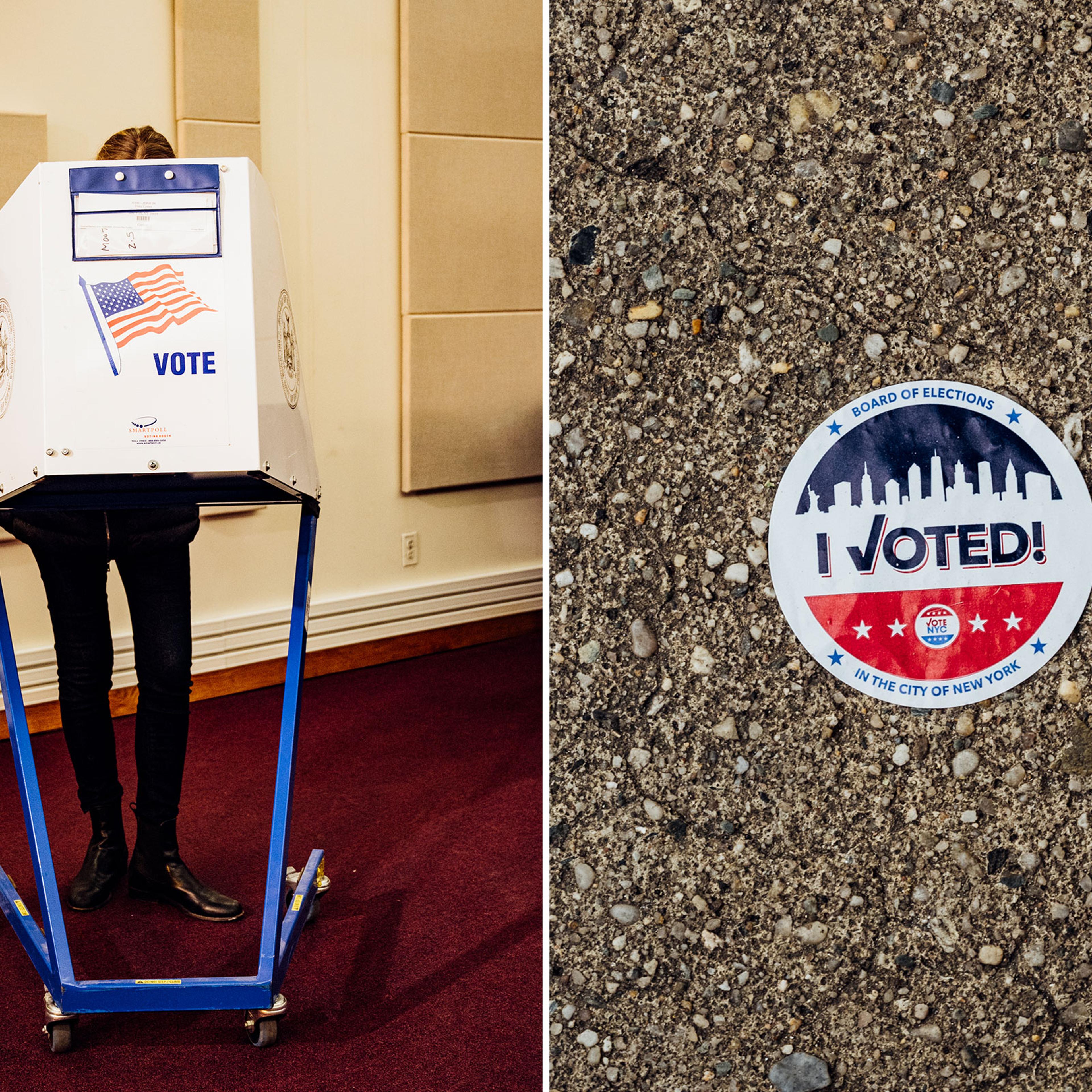 Scenes from election day in New York City.