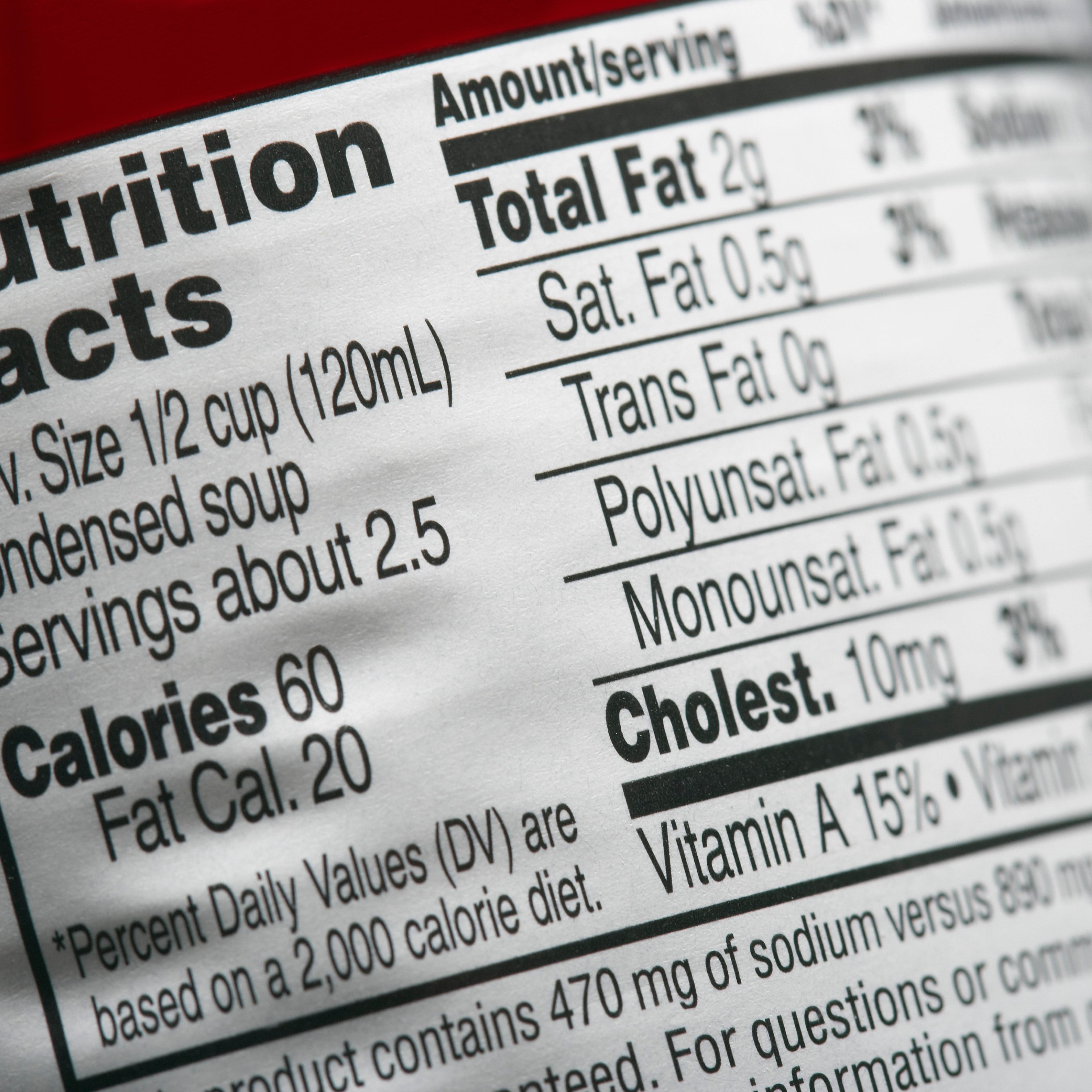 Nutritional Information Label