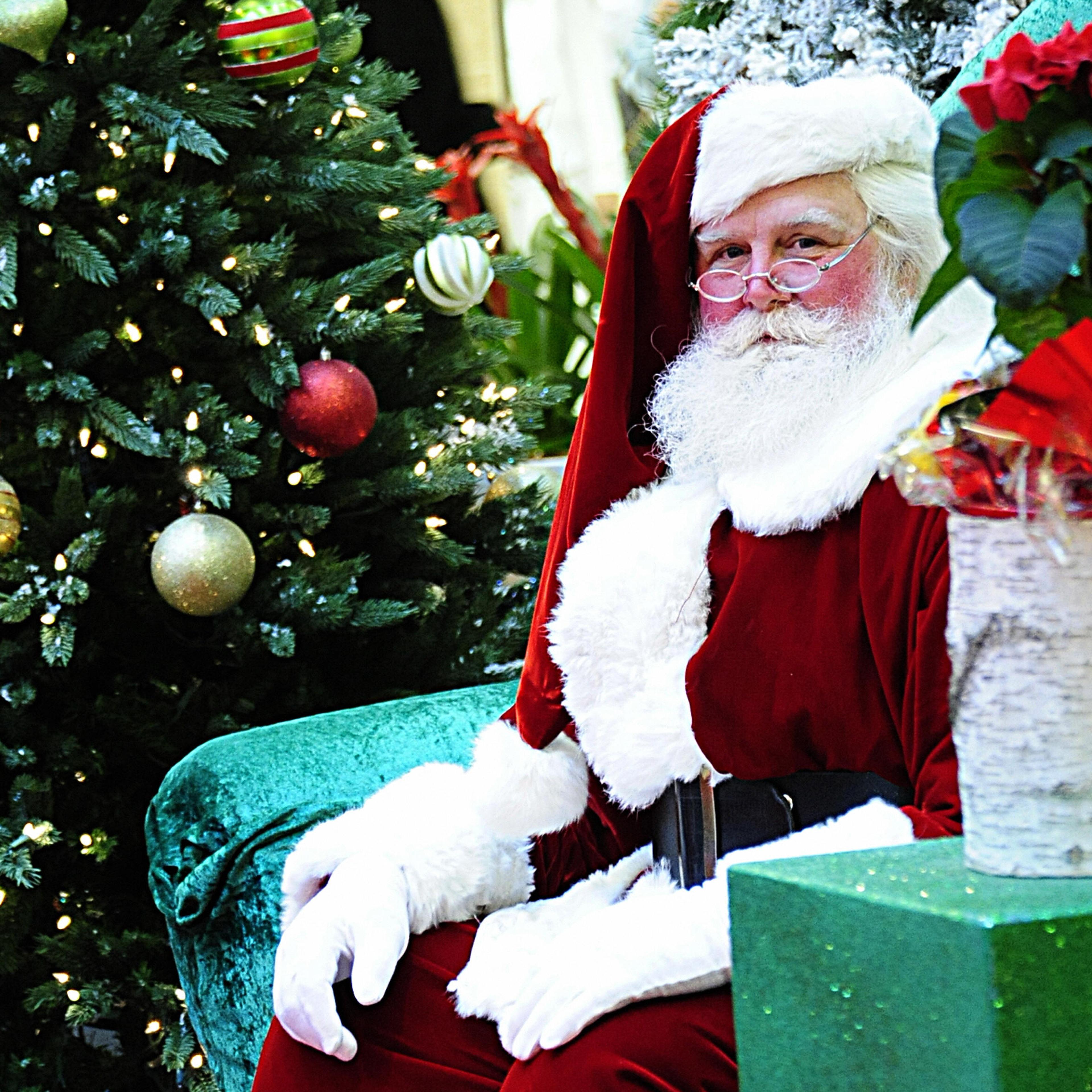 Santa Claus waits to greet children at the Tysons Corner mall in Tysons Corner, Virginia, on Dec. 20, 2008.