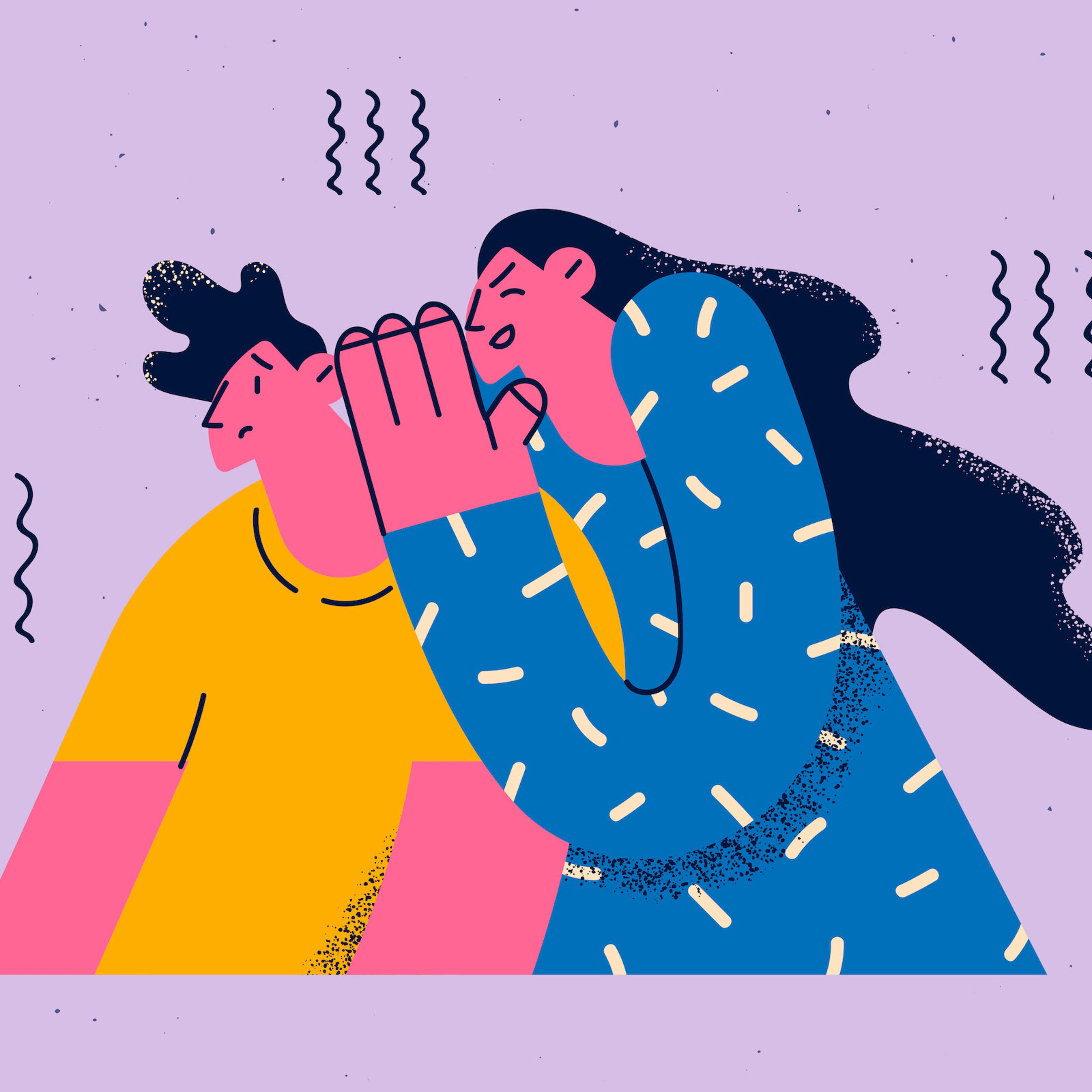 Telling secret and information concept