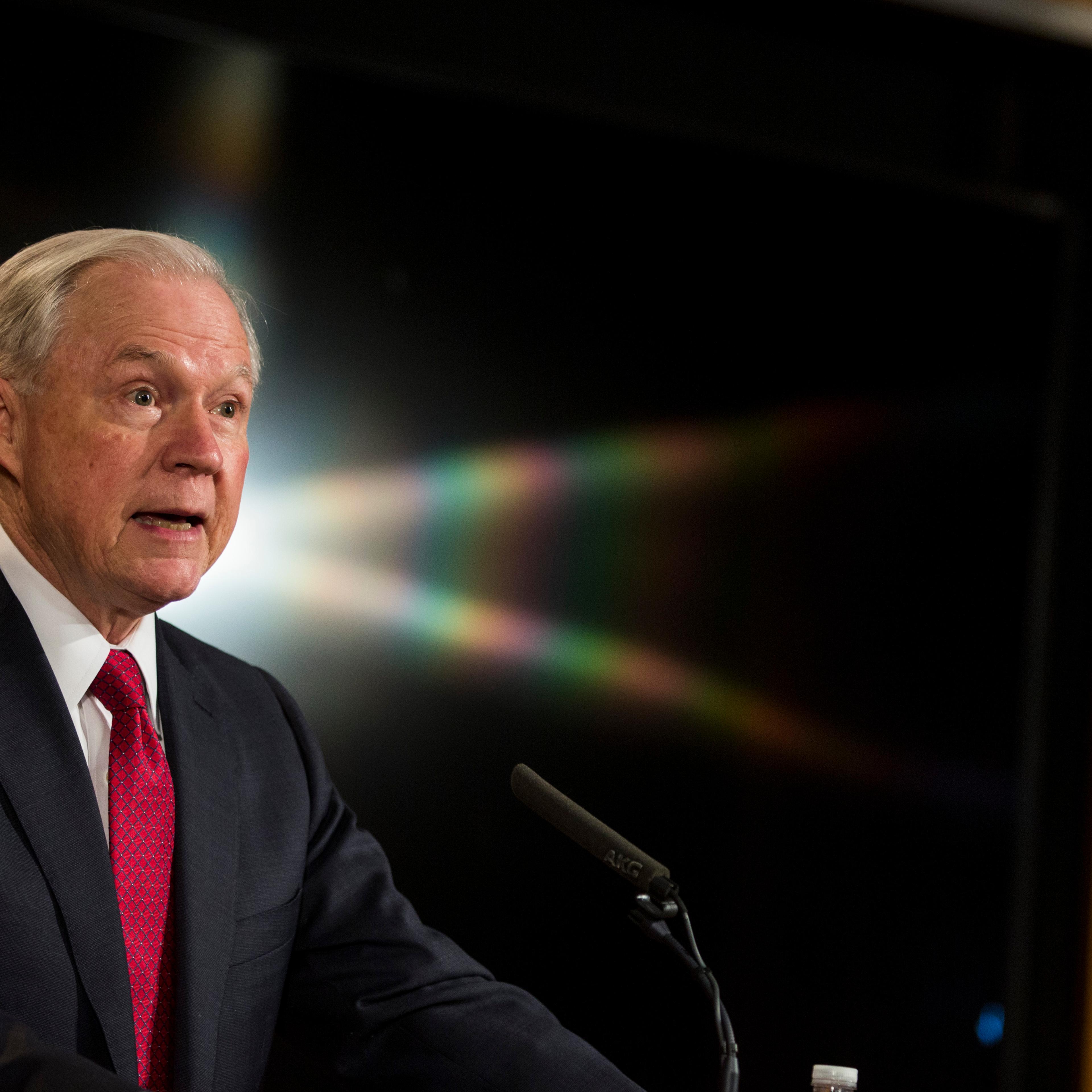 U.S. Attorney General Jeff Sessions delivers remarks at the Justice Department's 2017 African American History Month Observation at the Department of Justice on Feb. 28, 2017 in Washington, D.C.