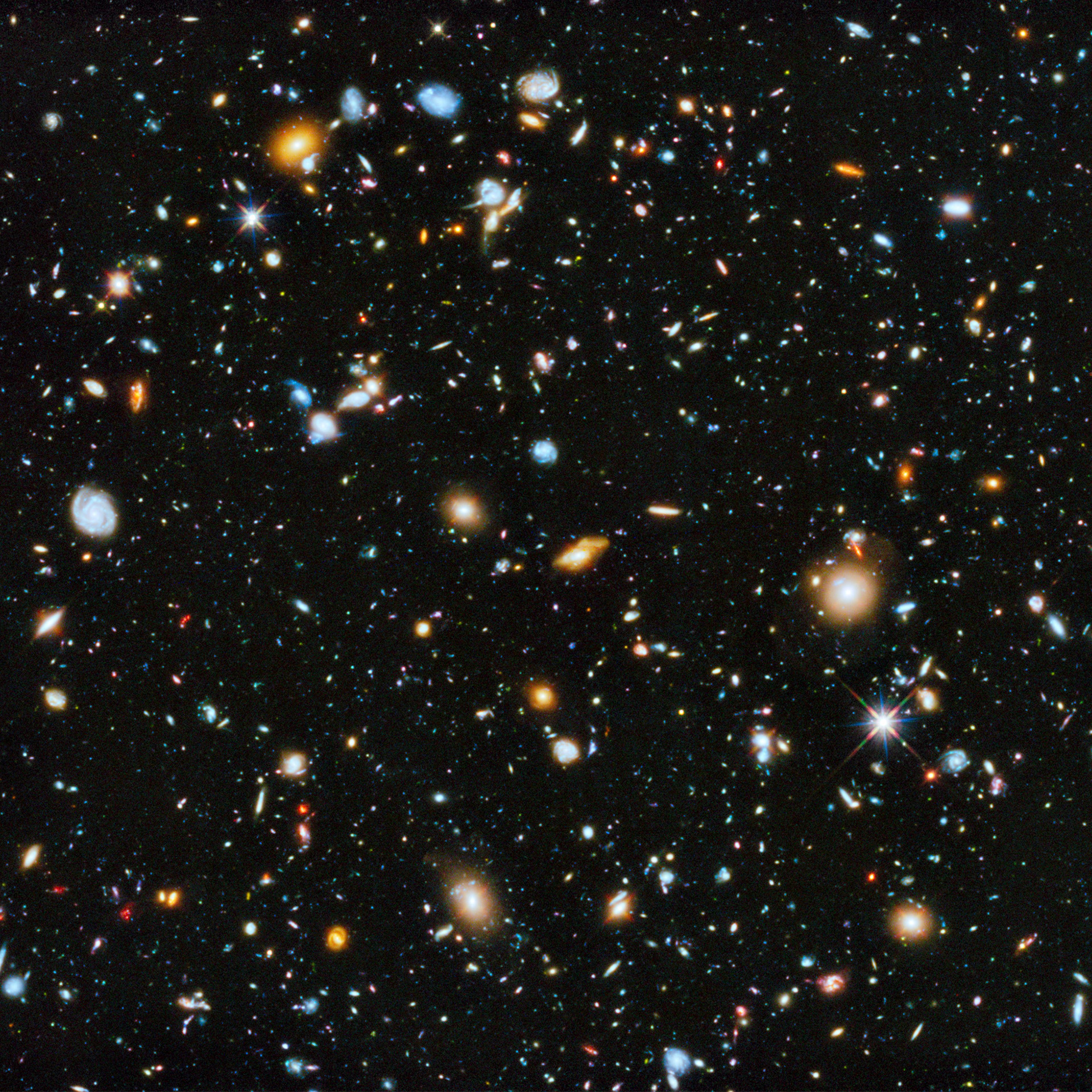 Handout of the evolving universe is shown in this composite of separate exposures taken in 2003 to 2012 with Hubble's Advanced Camera for Surveys and Wide Field Camera 3