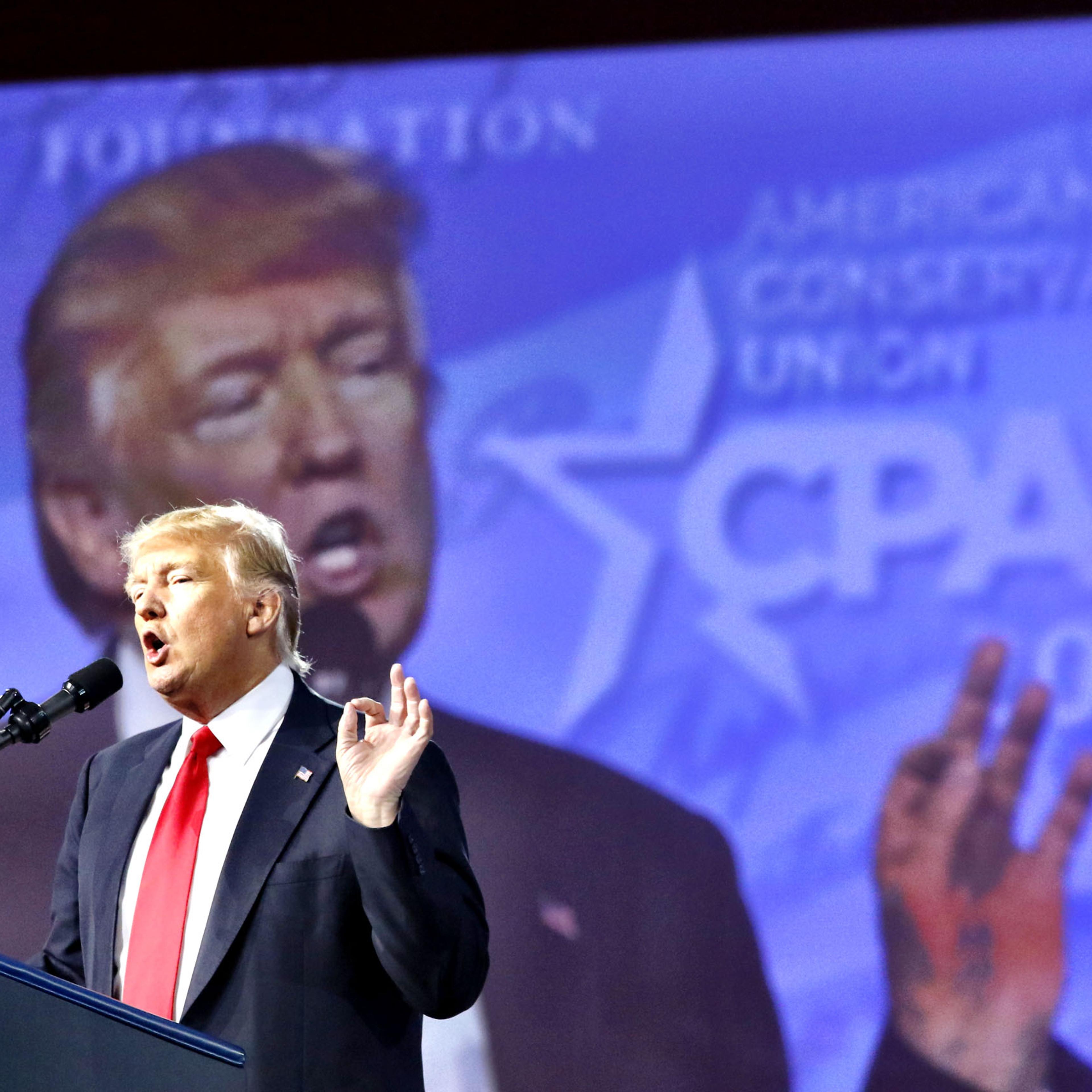 President Donald Trump speaks during the Conservative Political Action Conference (CPAC) in National Harbor, Maryland on Feb. 24, 2017.