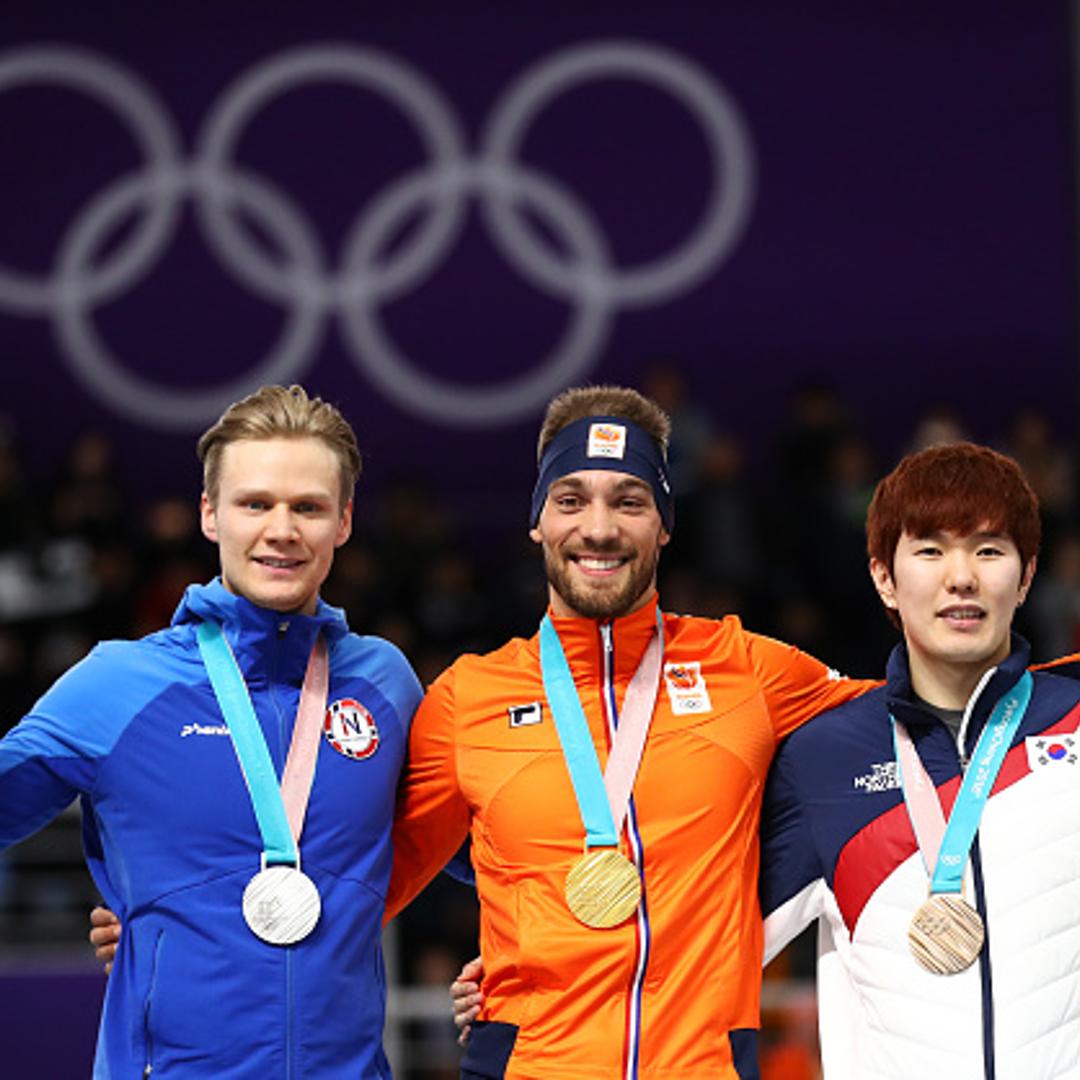 Medal Ceremony of the Men's Speed Skating 1,000m at the PyeongChang 2018 Winter Olympics