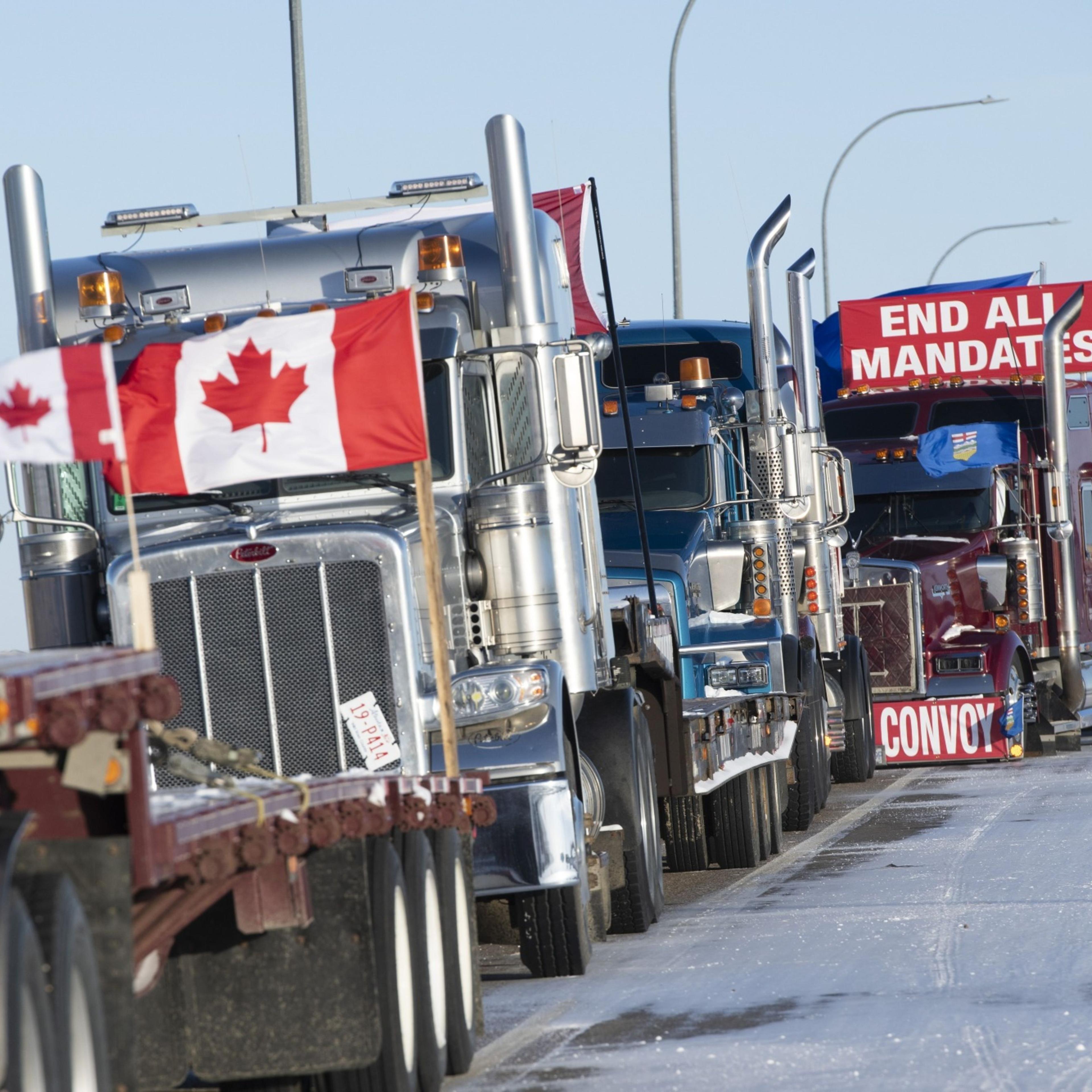 Demonstrators Block U.S.-Canada Border To Protest Vaccination Mandates