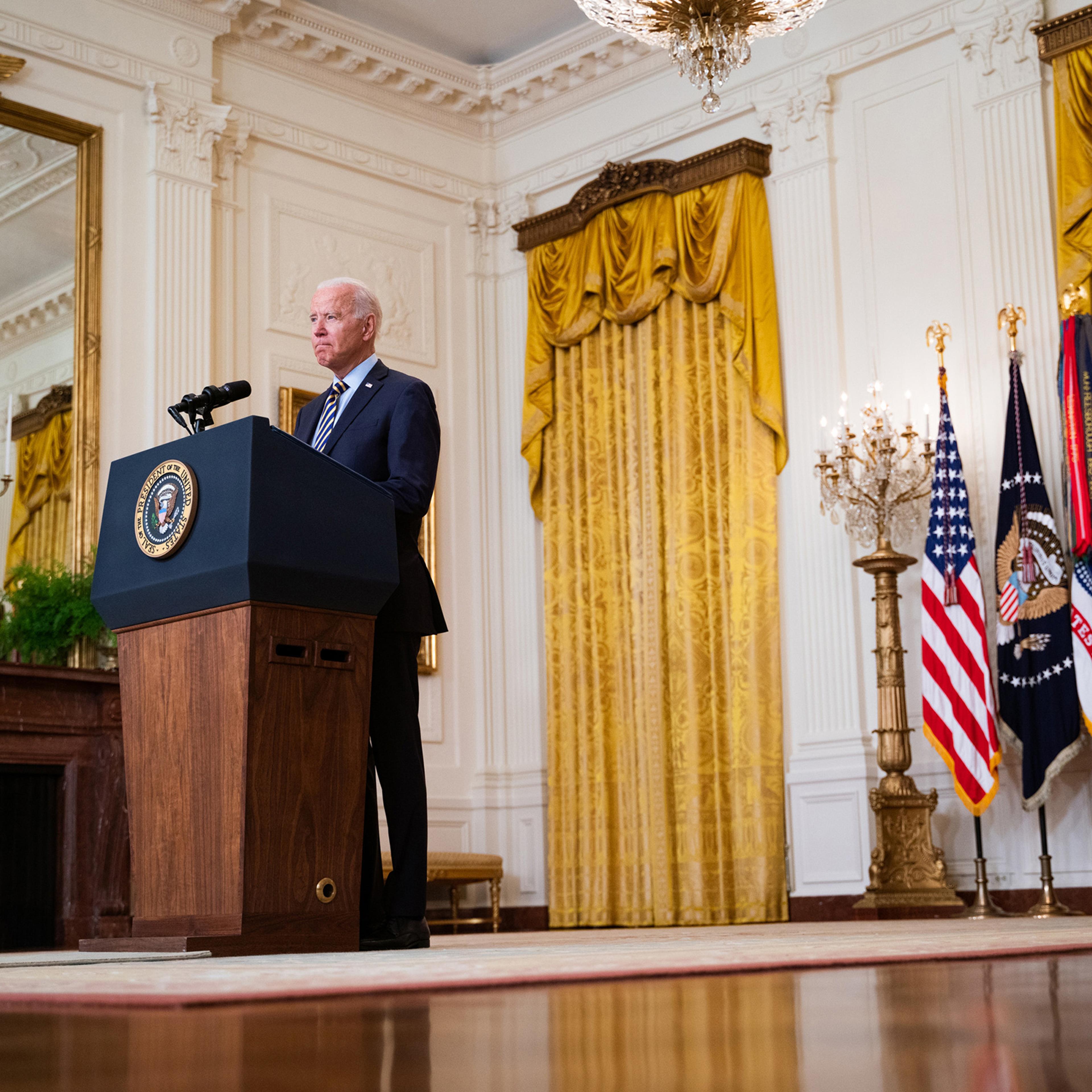 President Biden delivers remarks about the U.S. withdrawal from Afghanistan at the White House in Washington, D.C., on July 8, 2021.