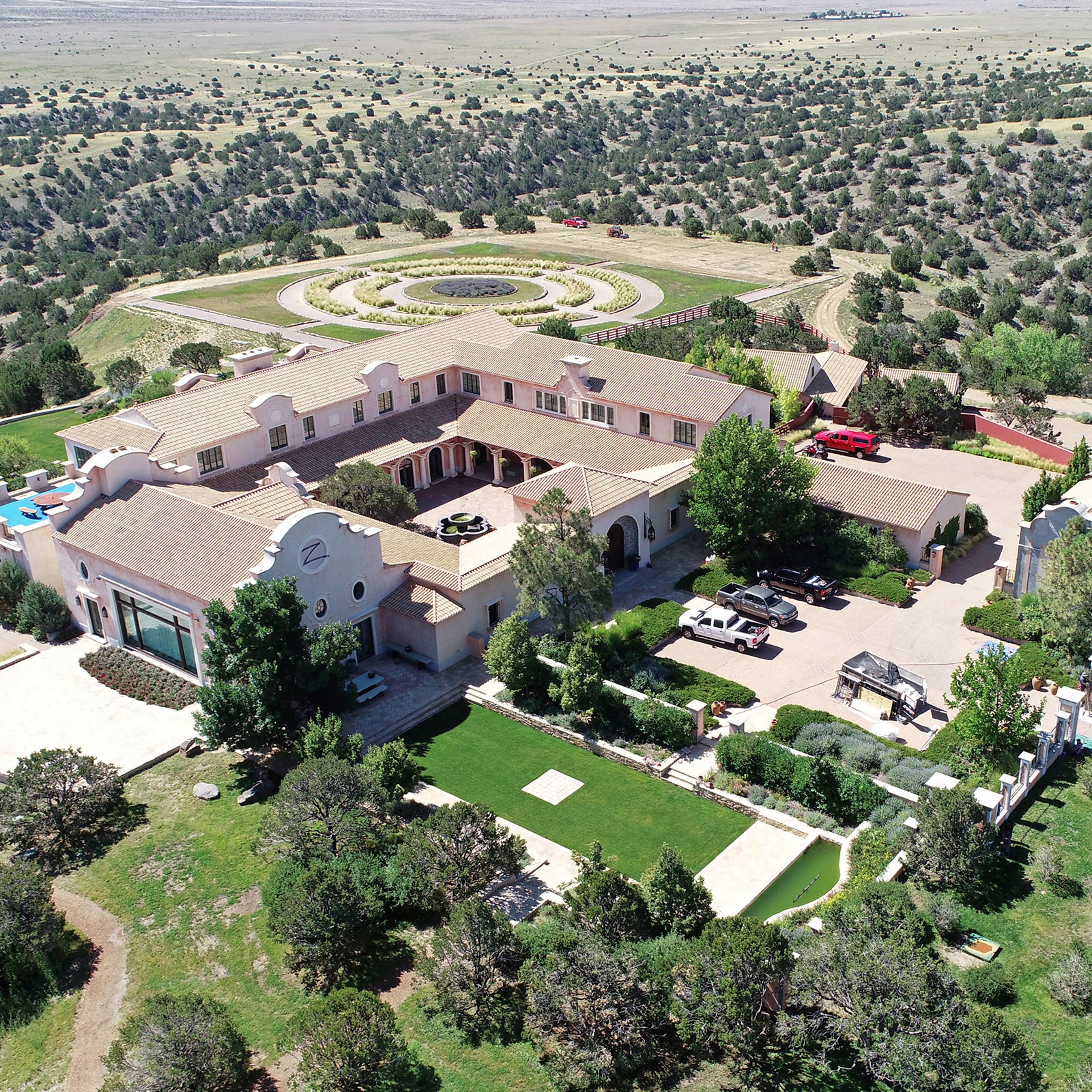 Zorro Ranch is seen in an aerial view near Stanley, New Mexico