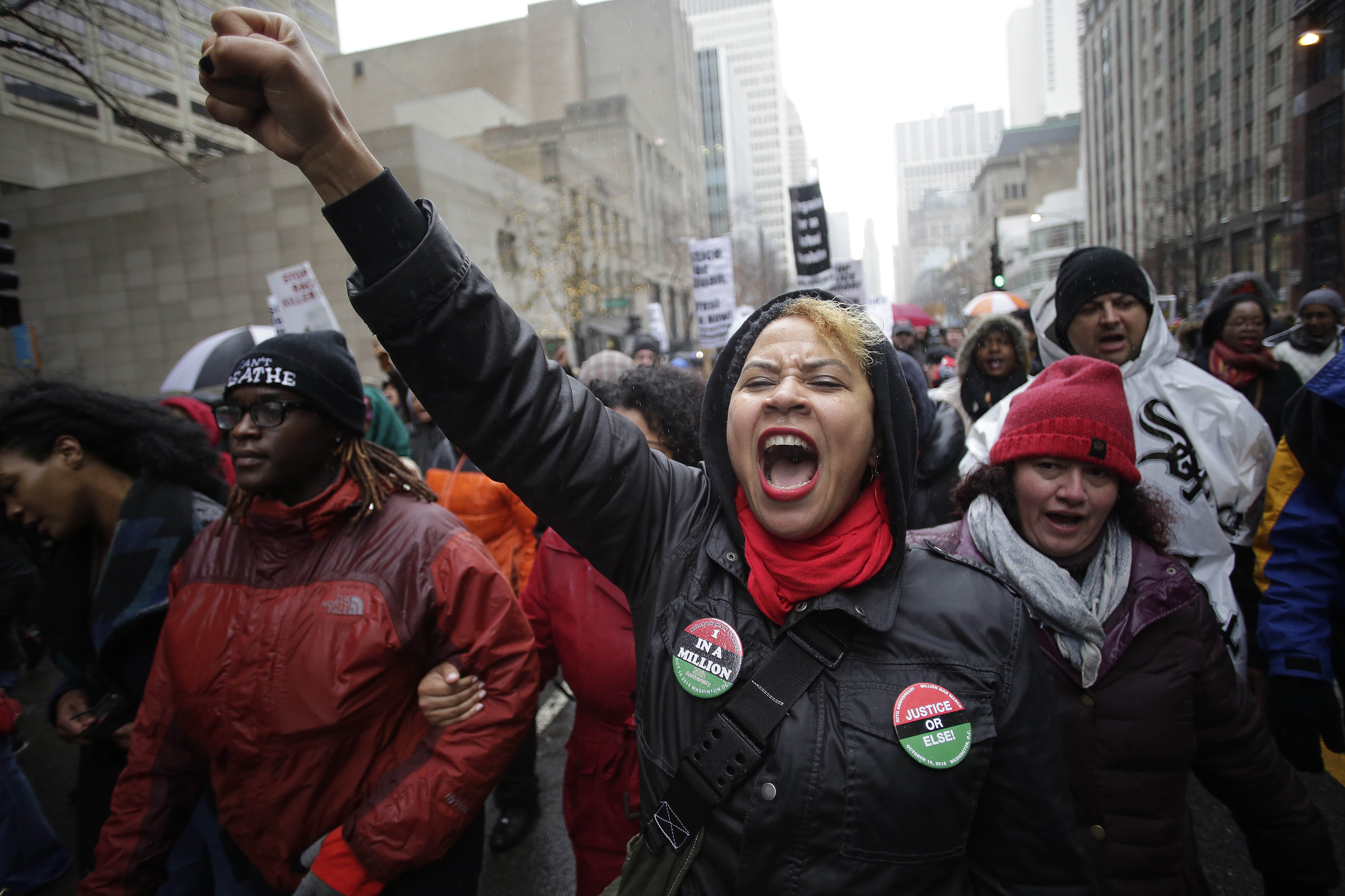 BESTPIX Protests Continue In Chicago After Release Of Video Of Police Fatally Shooting Teen