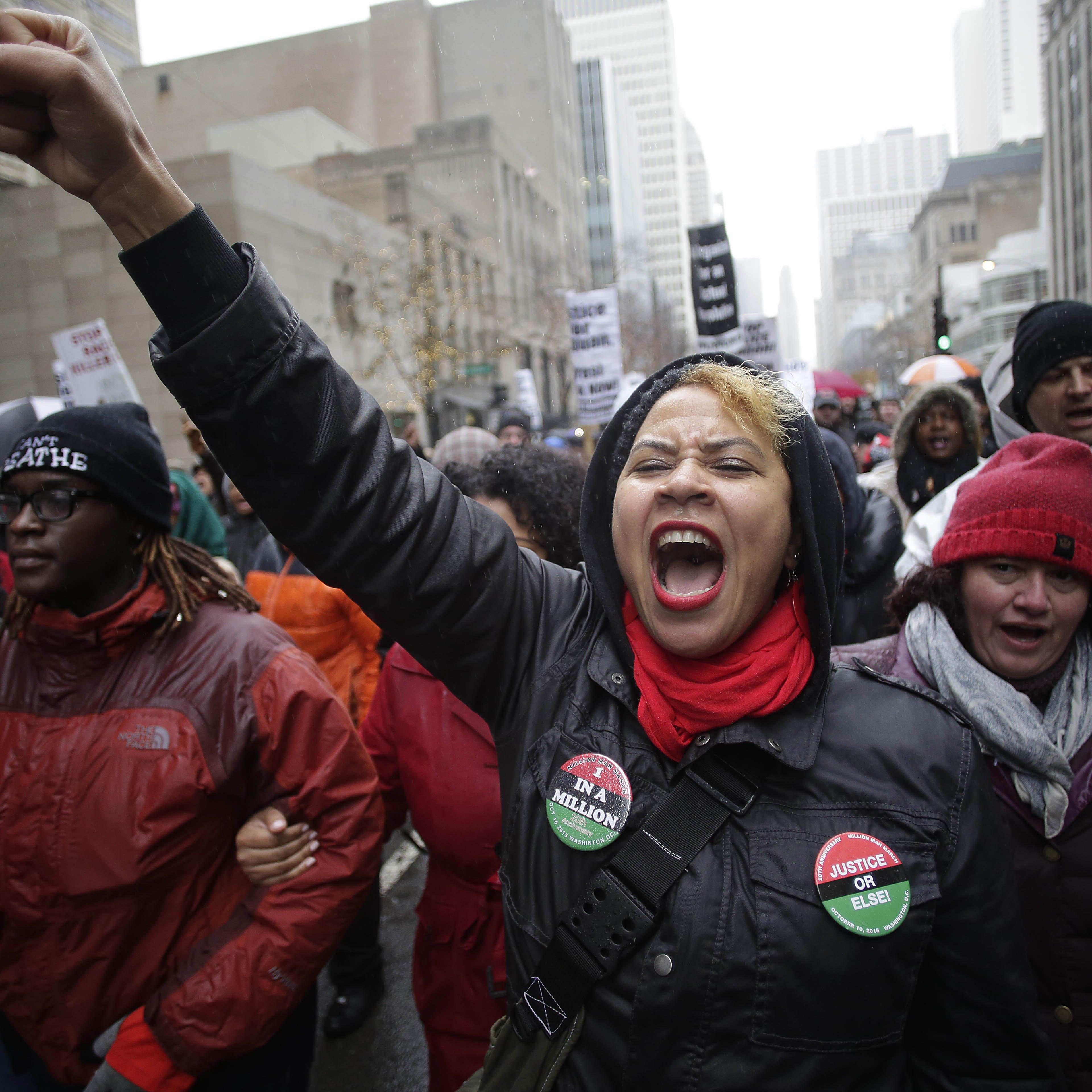 BESTPIX Protests Continue In Chicago After Release Of Video Of Police Fatally Shooting Teen
