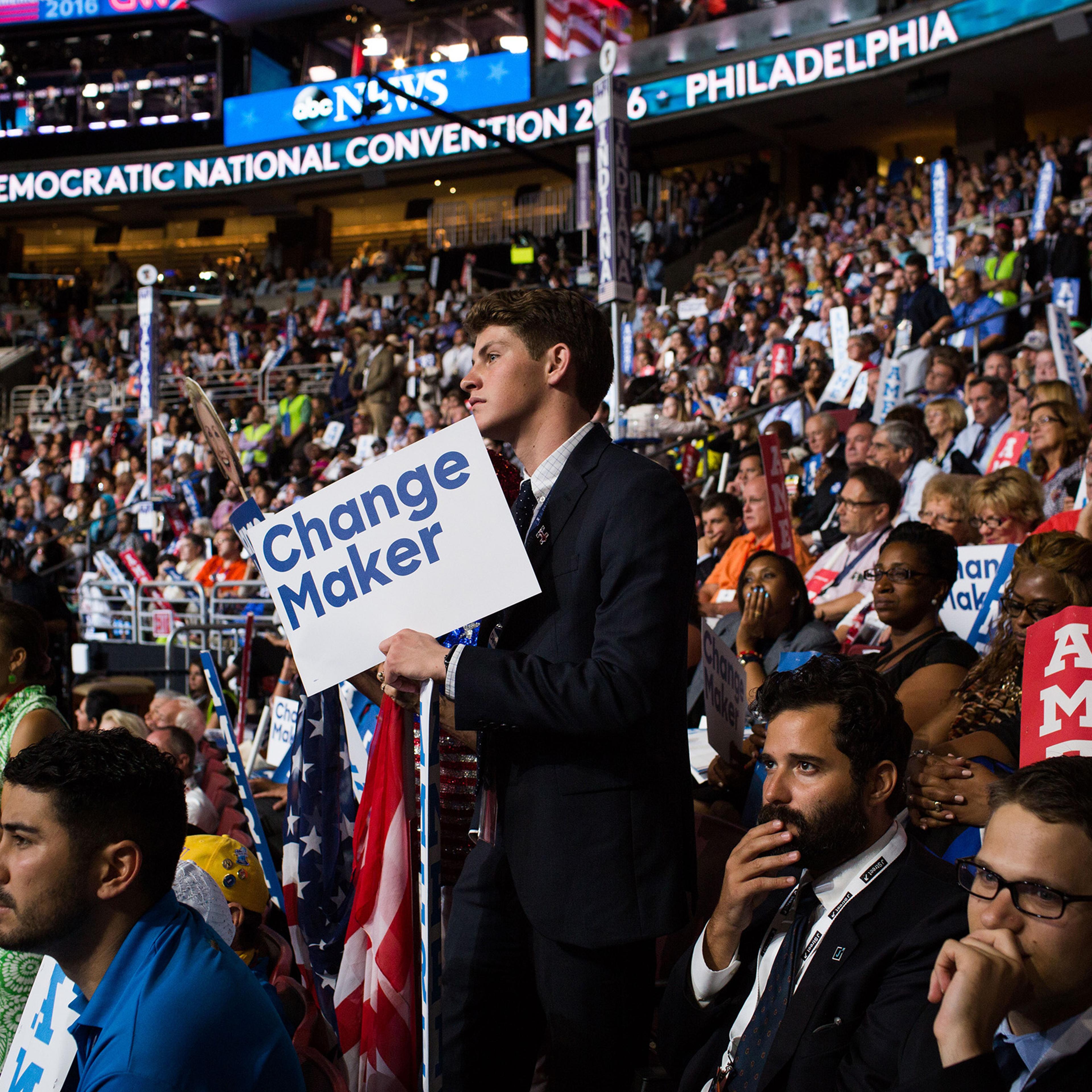 Tuesday night speakers and performers included Bill Clinton, Alicia Keyes, and Meryl Streetp at the Democratic National Convention at the Wells Fargo Center on July 26, 2016 in Philadelphia.(Natalie Keyssar for TIME)