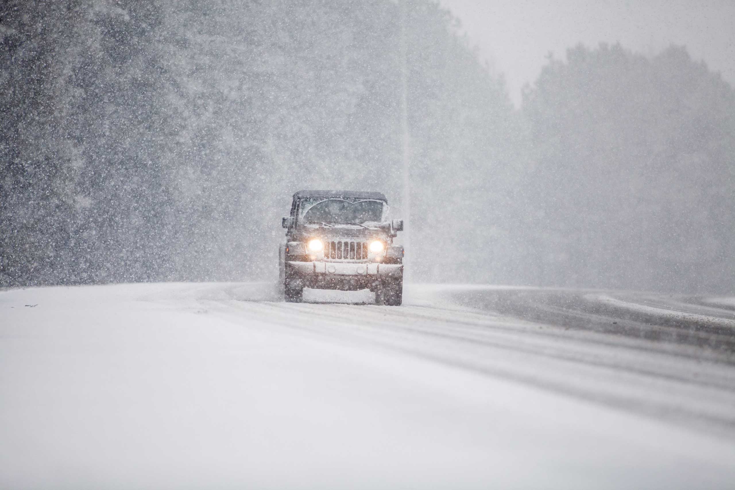 Winter storm hits metro Atlanta, Georgia, USA