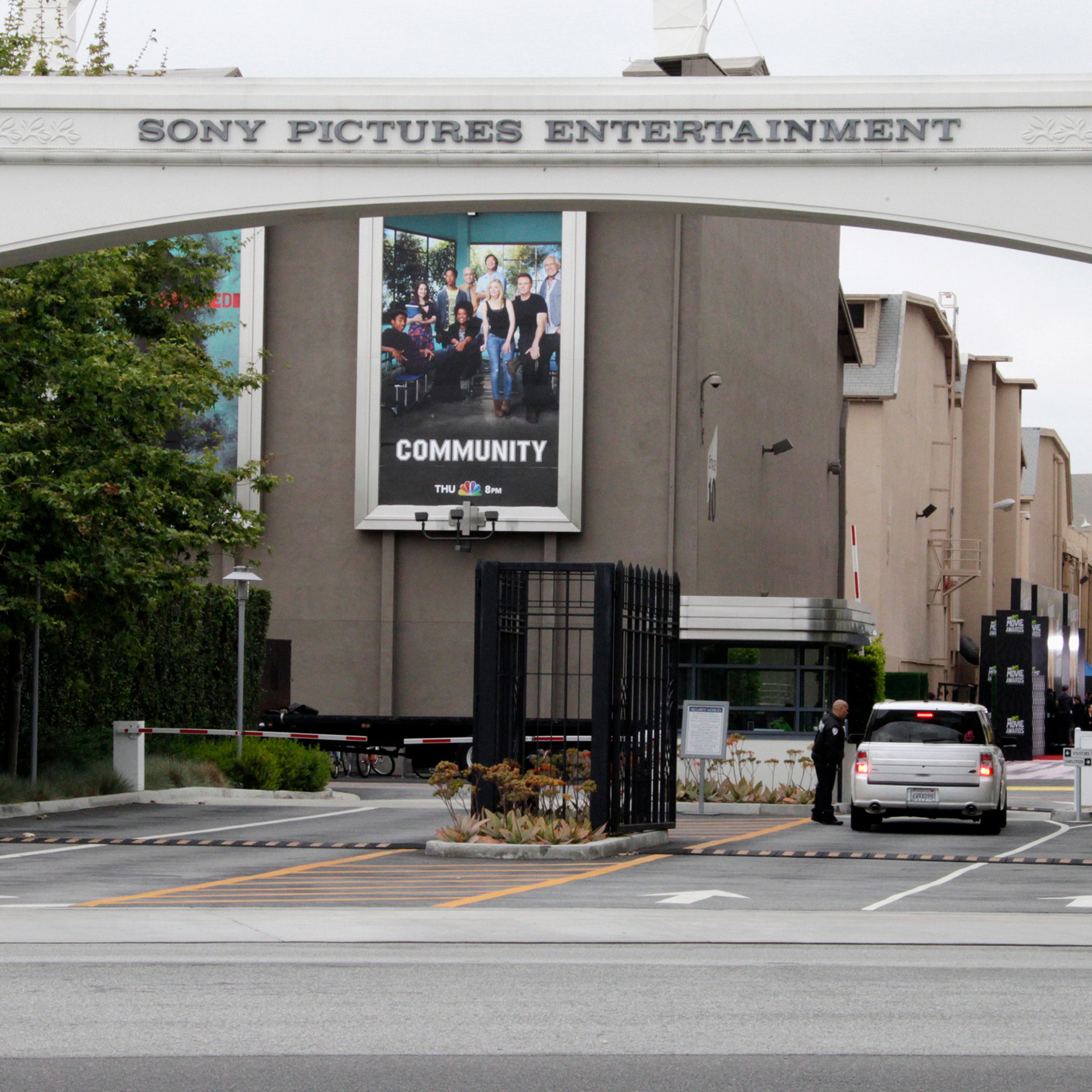 An entrance gate to Sony Pictures Entertainment at the Sony Pictures lot is pictured in Culver City