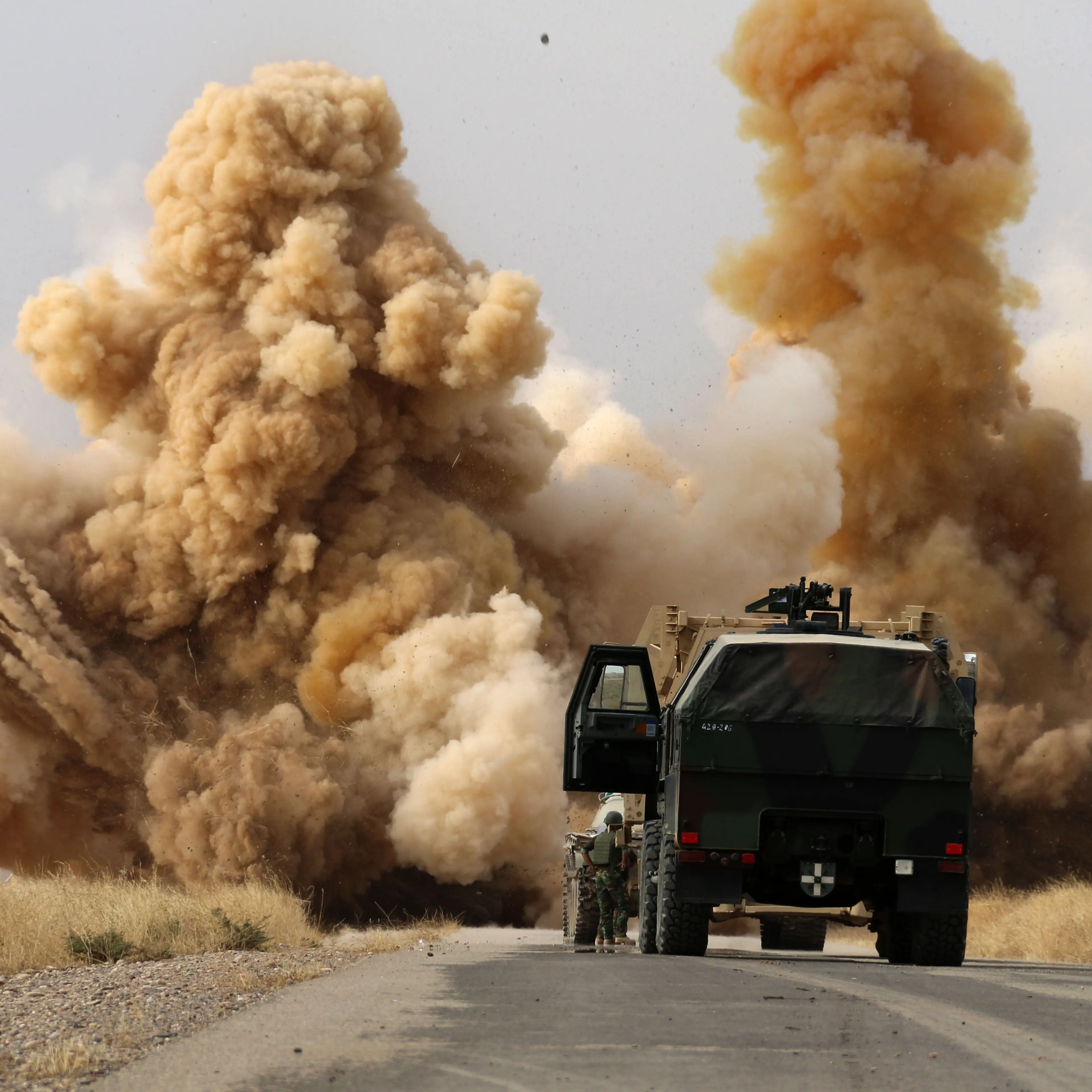 Iraqi Kurdish Peshmerga forces stage an operation against Daesh terrorists