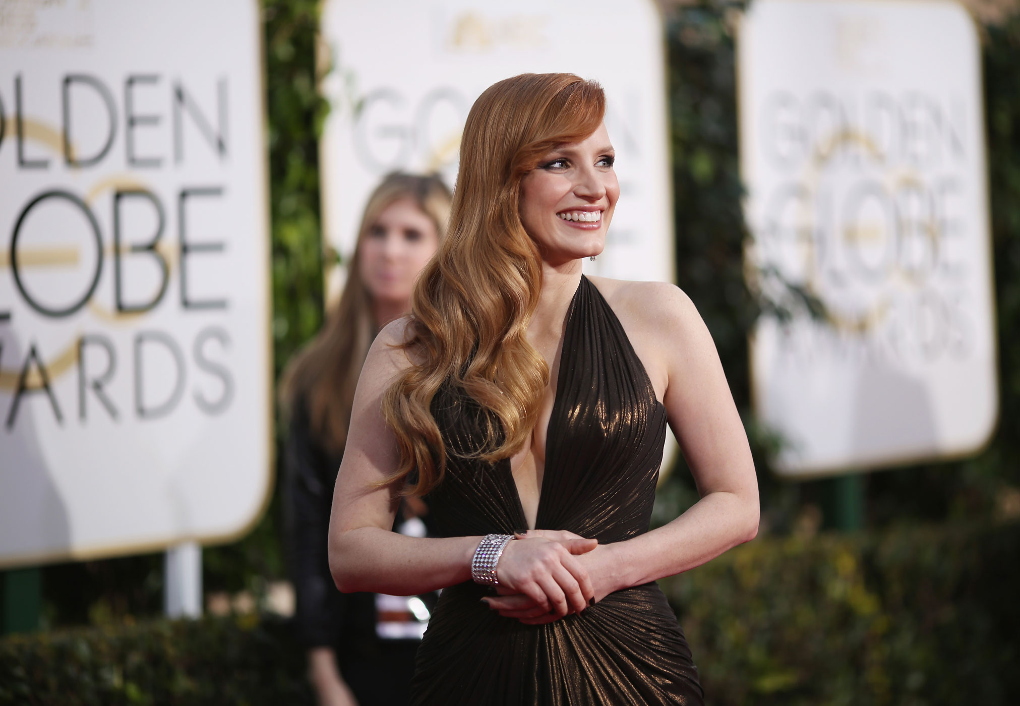 jessica chastain golden globes dress Jessica Chastain Stuns in Sheer Spiderweb Gown at 2023 Golden Globes
