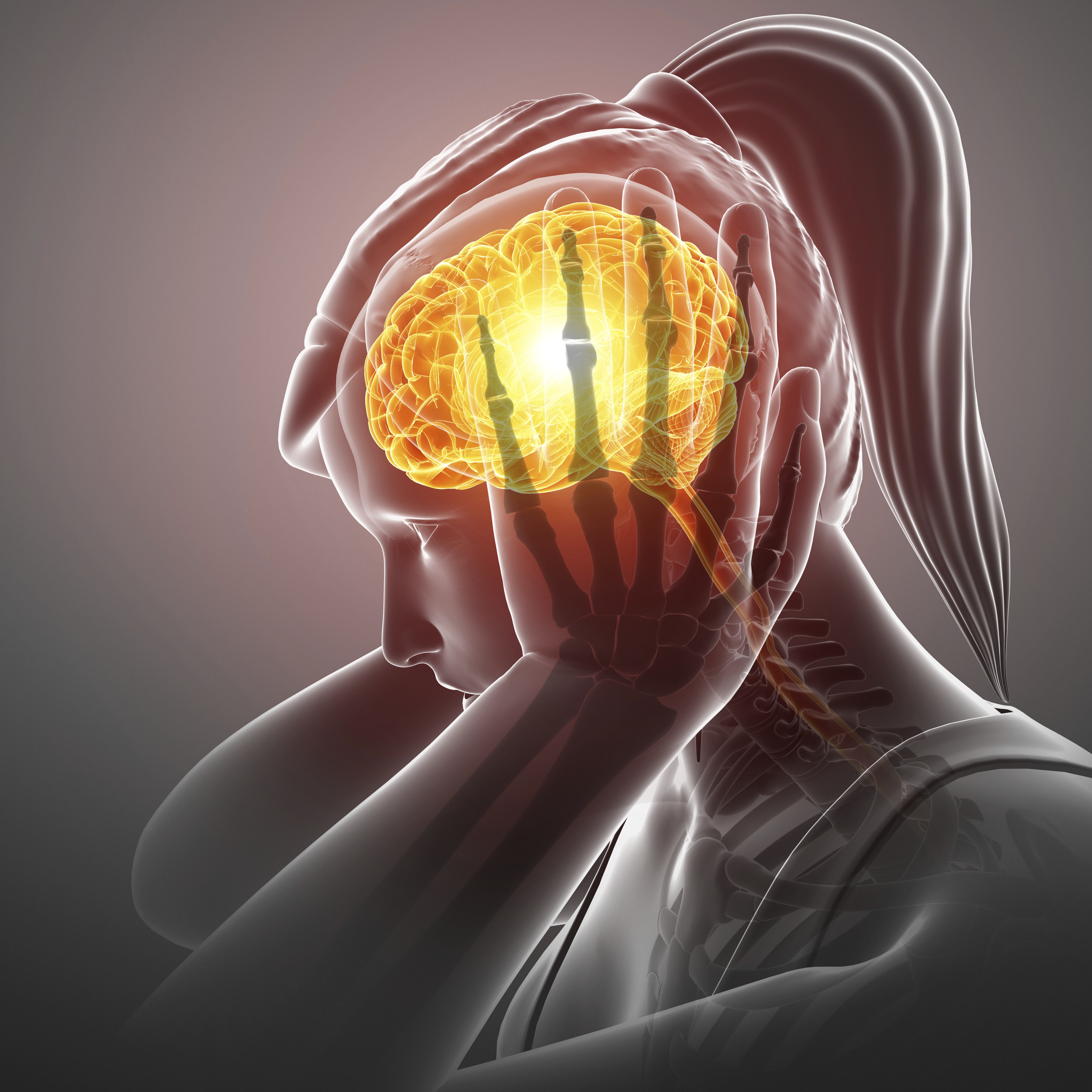 Woman with headache, illustration