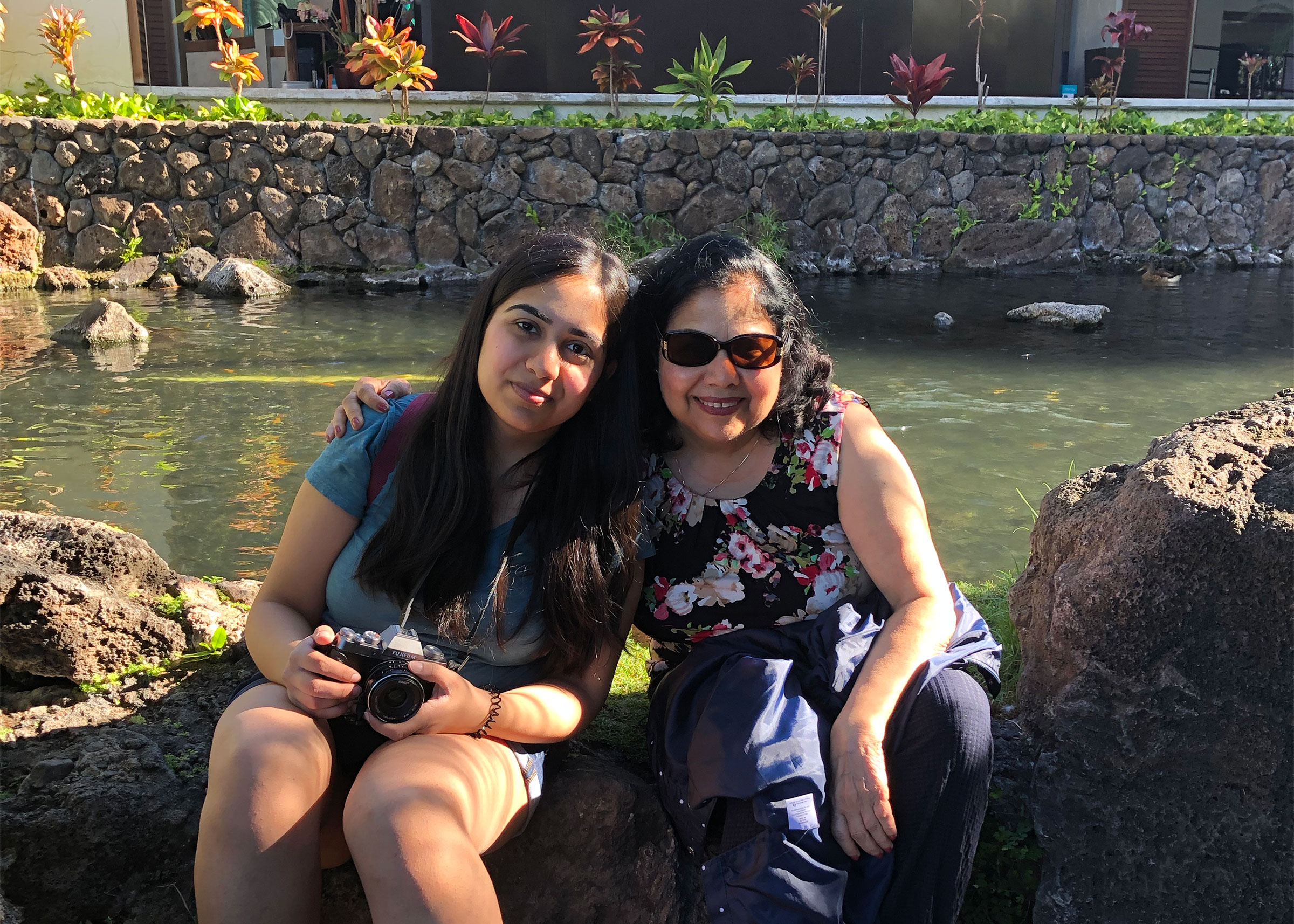 Arpita Aneja and her mother Romi in Hawaii, March 2019.