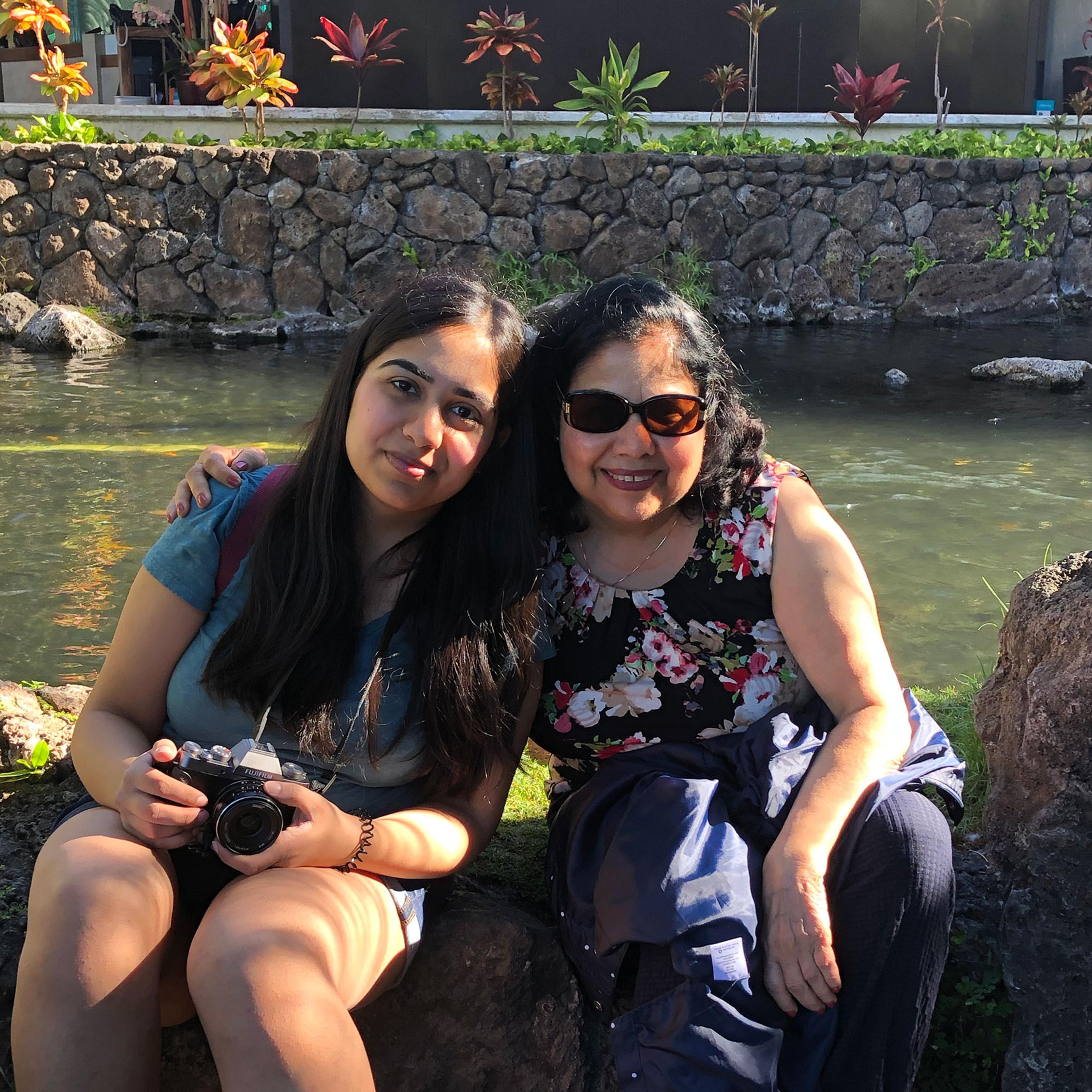 Arpita Aneja and her mother Romi in Hawaii, March 2019.
