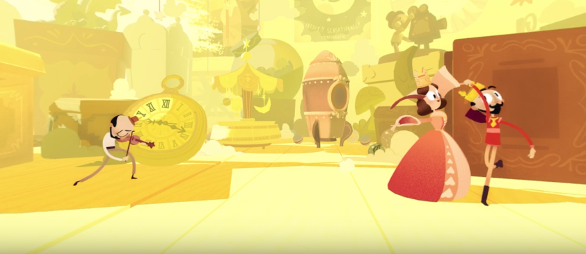 A scene from Google's first virtual reality Doodle celebrating Georges Méliès.