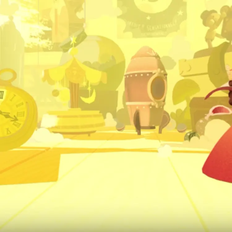 A scene from Google's first virtual reality Doodle celebrating Georges Méliès.