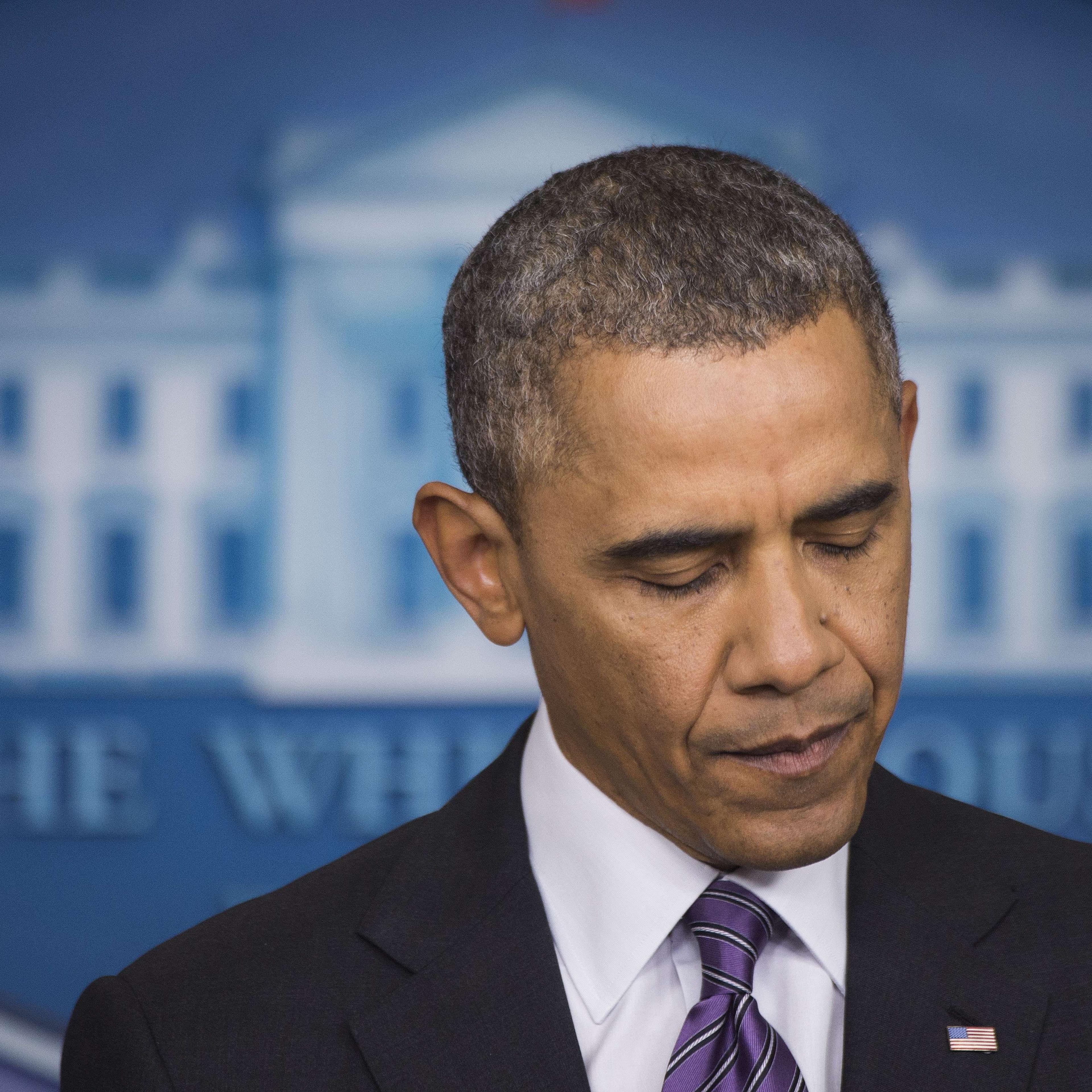 U.S. President Barack Obama delivers remarks from the Brady Press Room at the White House in Washington, D.C., on April 17, 2014.