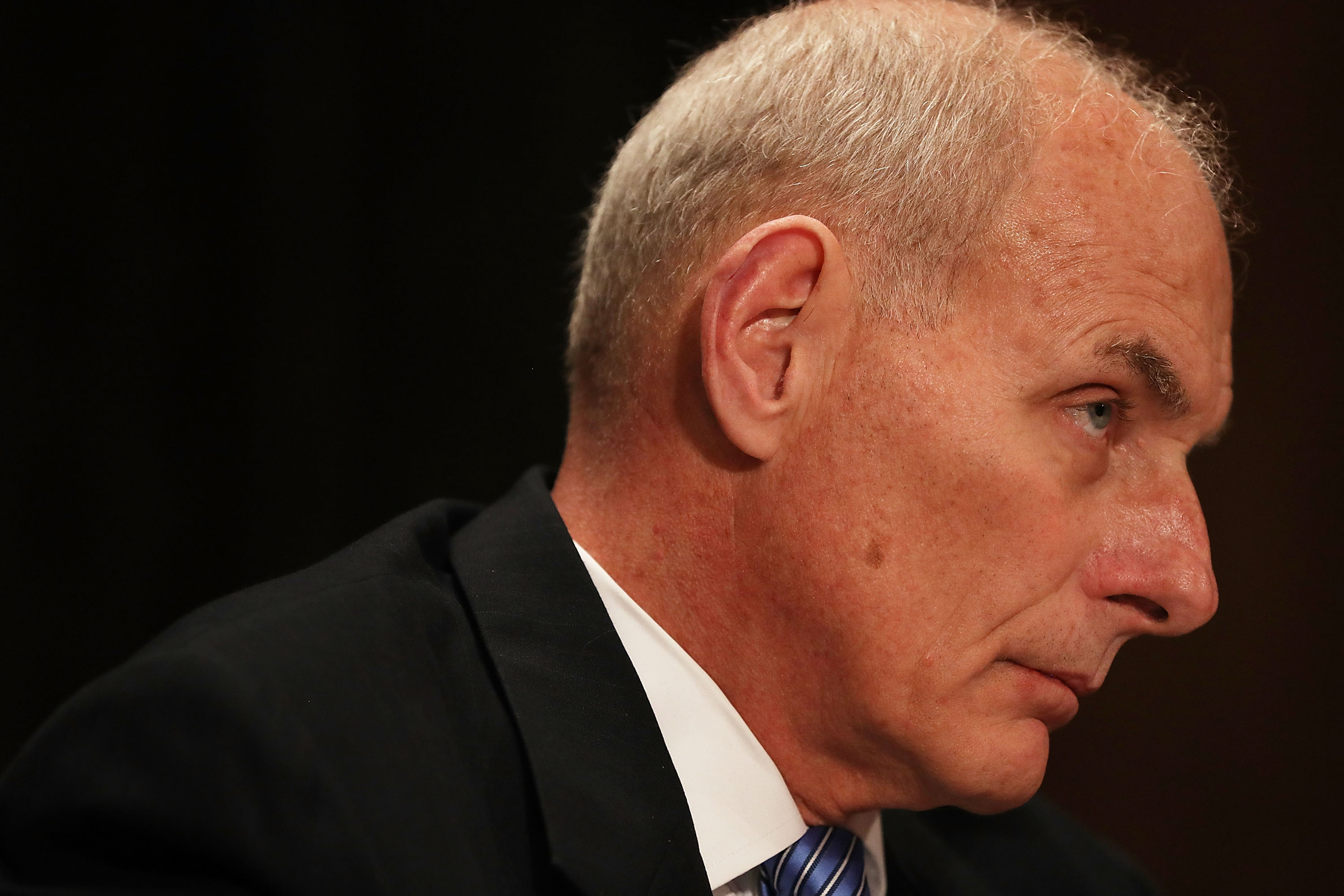 WASHINGTON, DC - JANUARY 10: Retired Marine Gen. John Kelly attends his confirmation hearing in front of the Senate Homeland Security and Governmental Affairs Committee to run the Department of Homeland Security on January 10, 2017 in Washington, DC. The
