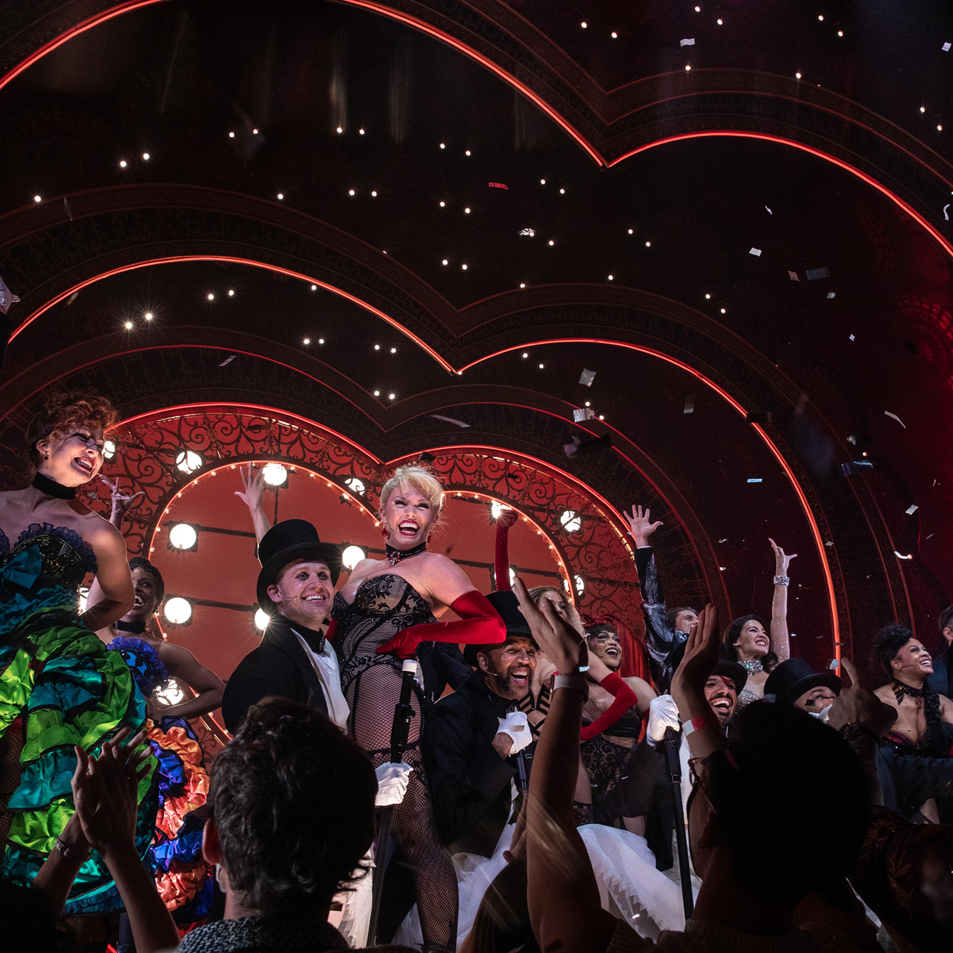The cast after giving their final bows at dress rehearsal for Moulin Rouge! The Musical on Sept. 23, 2021. 200 frontline workers along with friends and family of the cast and crew were invited to the dress rehearsal for the show.