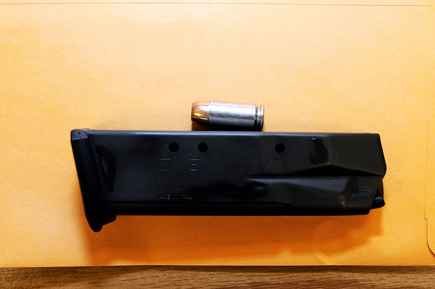An undated evidence photograph made available by the St. Louis County prosecutors office on Nov. 25, 2014 shows Ferguson police officer Darren Wilson's weapon taken after the shooting of Michael Brown.