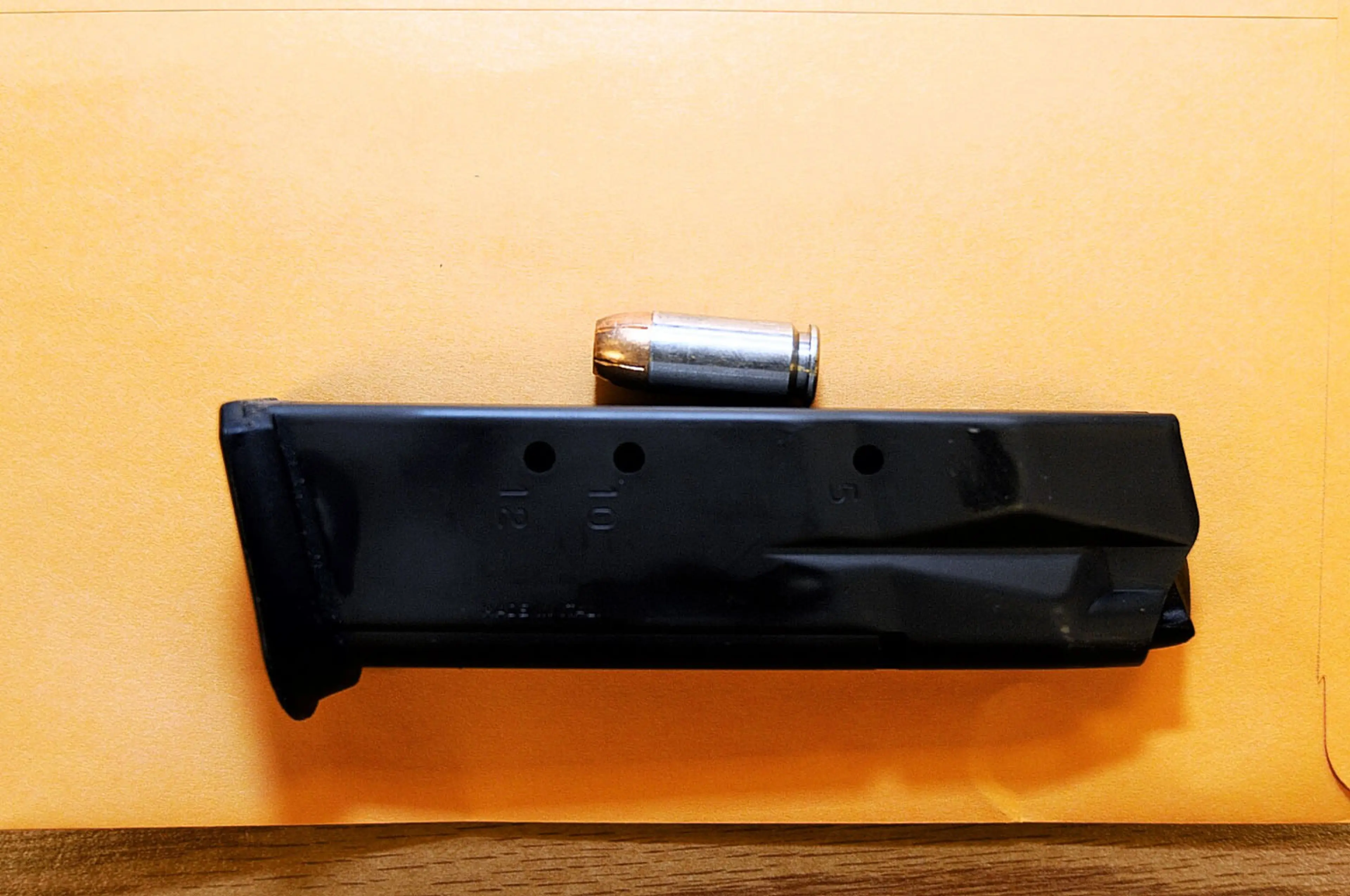 An undated evidence photograph made available by the St. Louis County prosecutors office on Nov. 25, 2014 shows Ferguson police officer Darren Wilson's weapon taken after the shooting of Michael Brown.