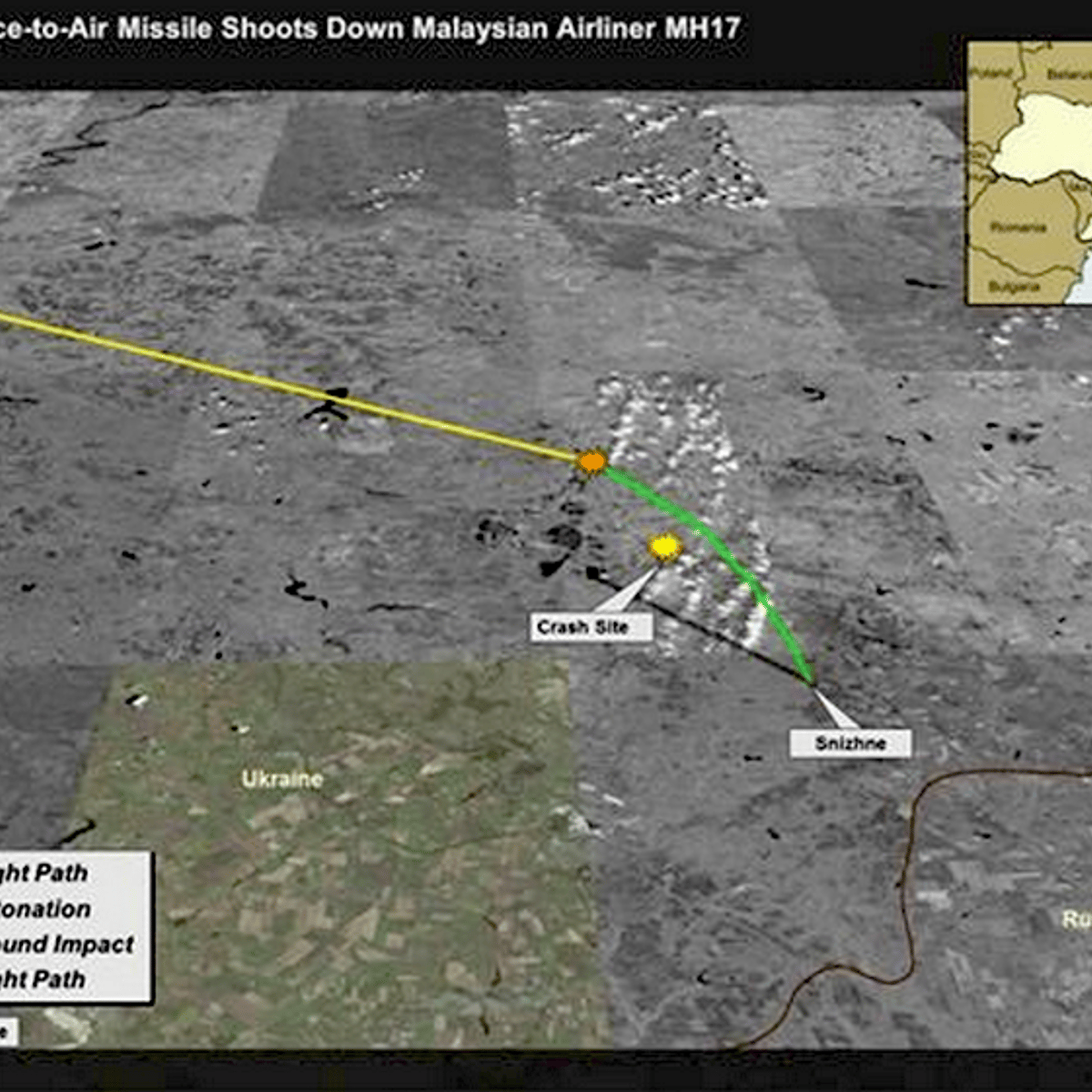 The U.S. embassy in Ukraine posted this graphic Tuesday, suggesting how pro-Russian rebels in eastern Ukraine downed Malaysia Airlines Flight 17.