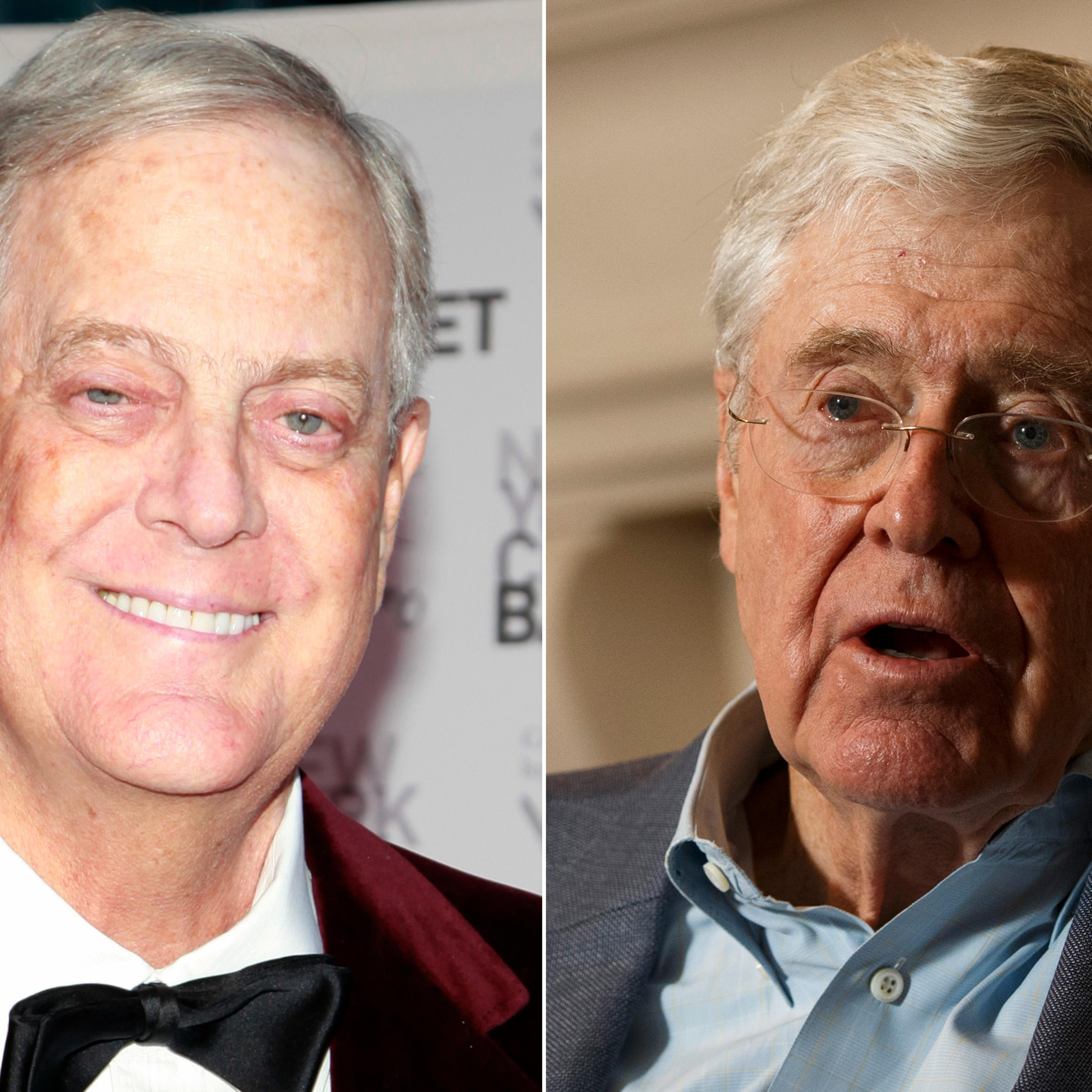 David H. Koch (L); Charles Koch (R)