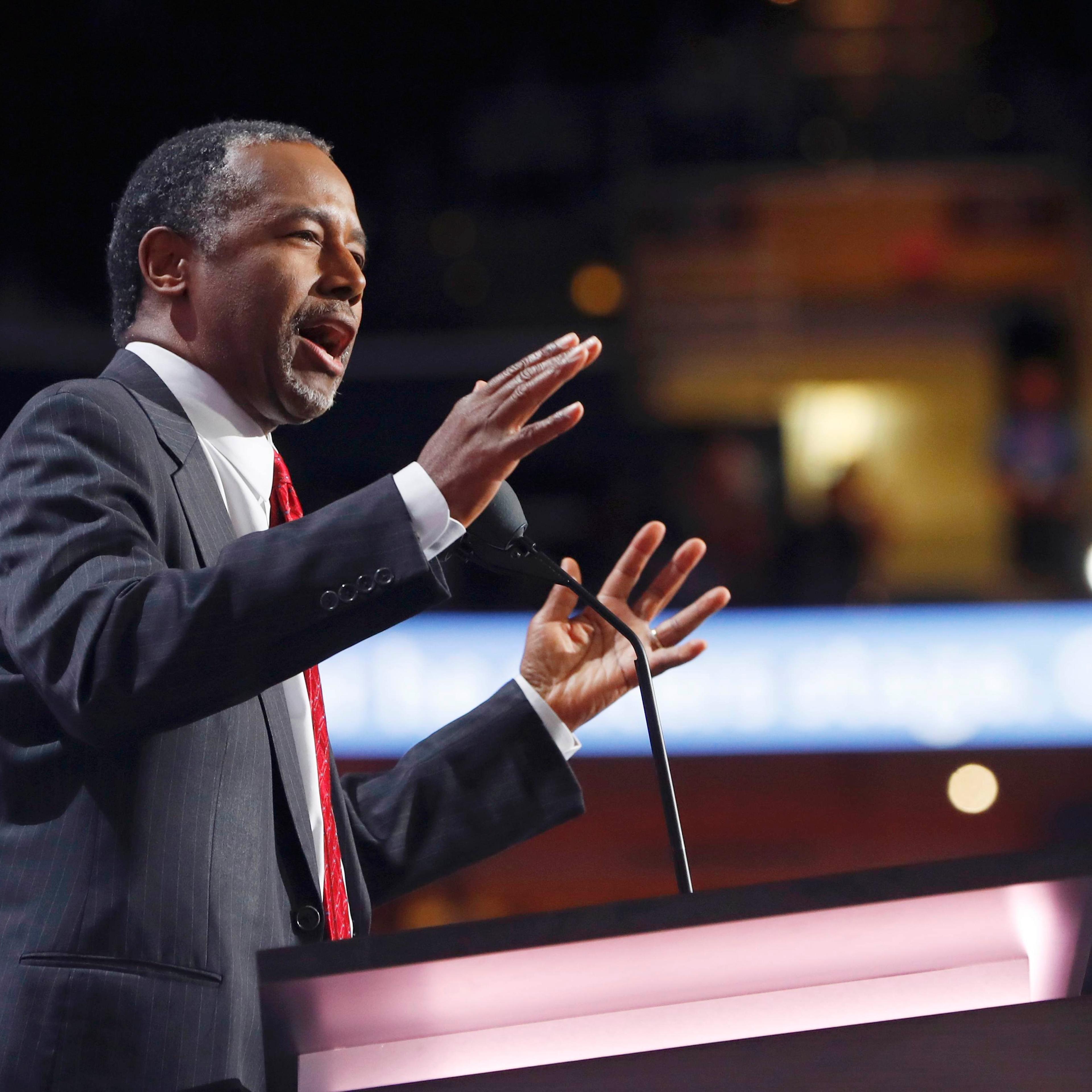 Ben Carson speaks at the Republican National Convention in Cleveland, Ohio