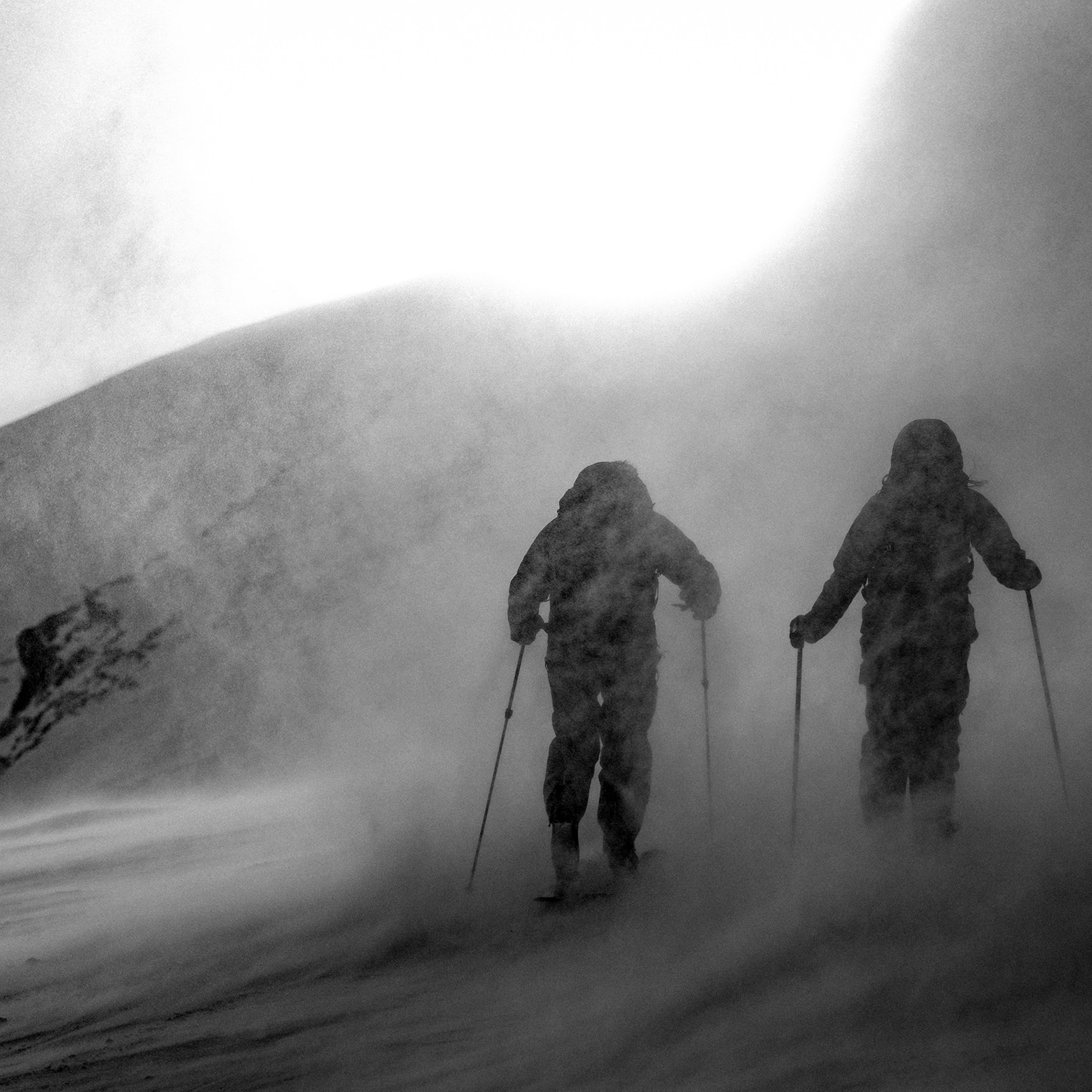 Ski touring into Italy's Dolomite Mountains in Feb. 2020.