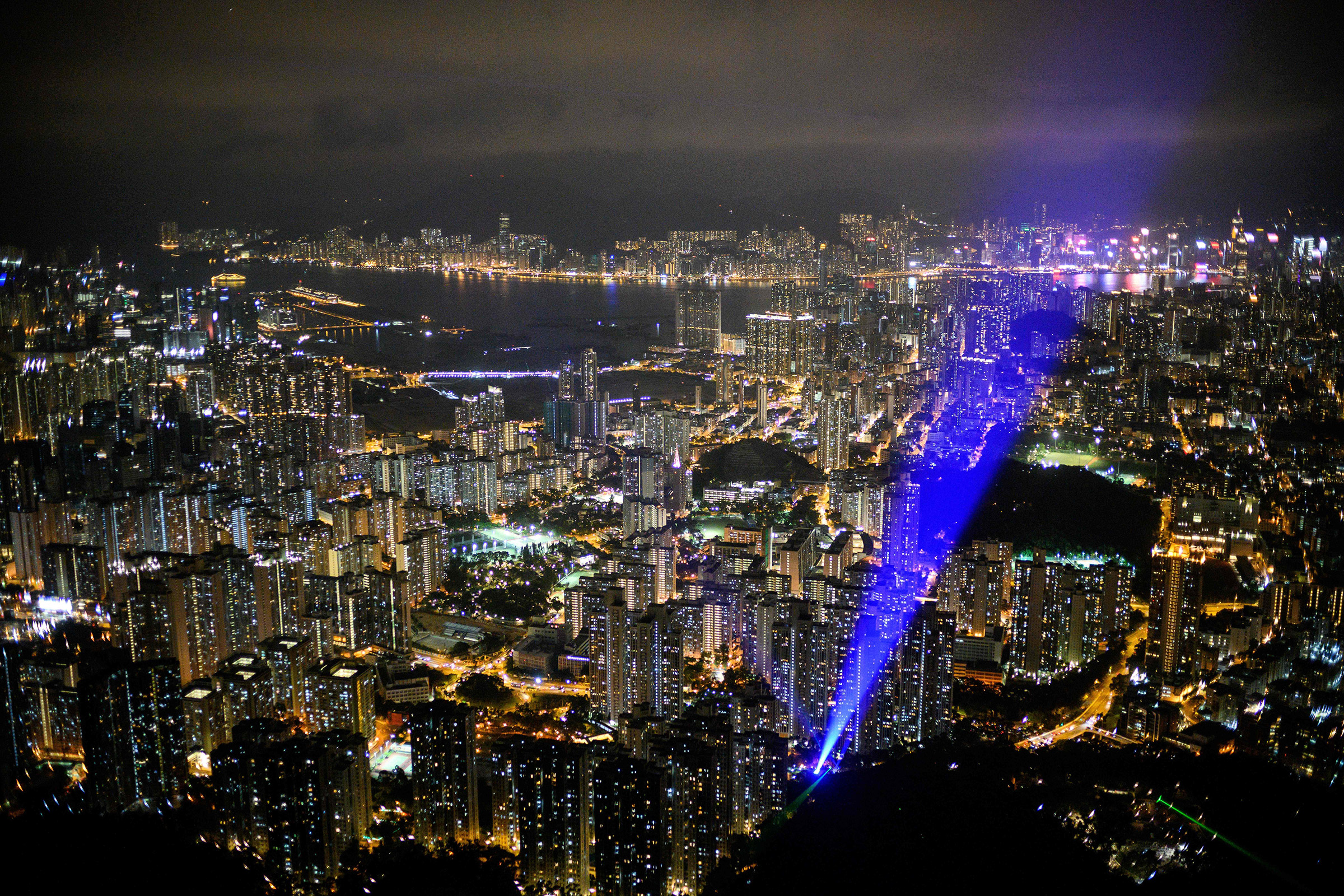 The Kowloon district of Hong Kong, seen from
Lion Rock during a pro-democracy gathering in September