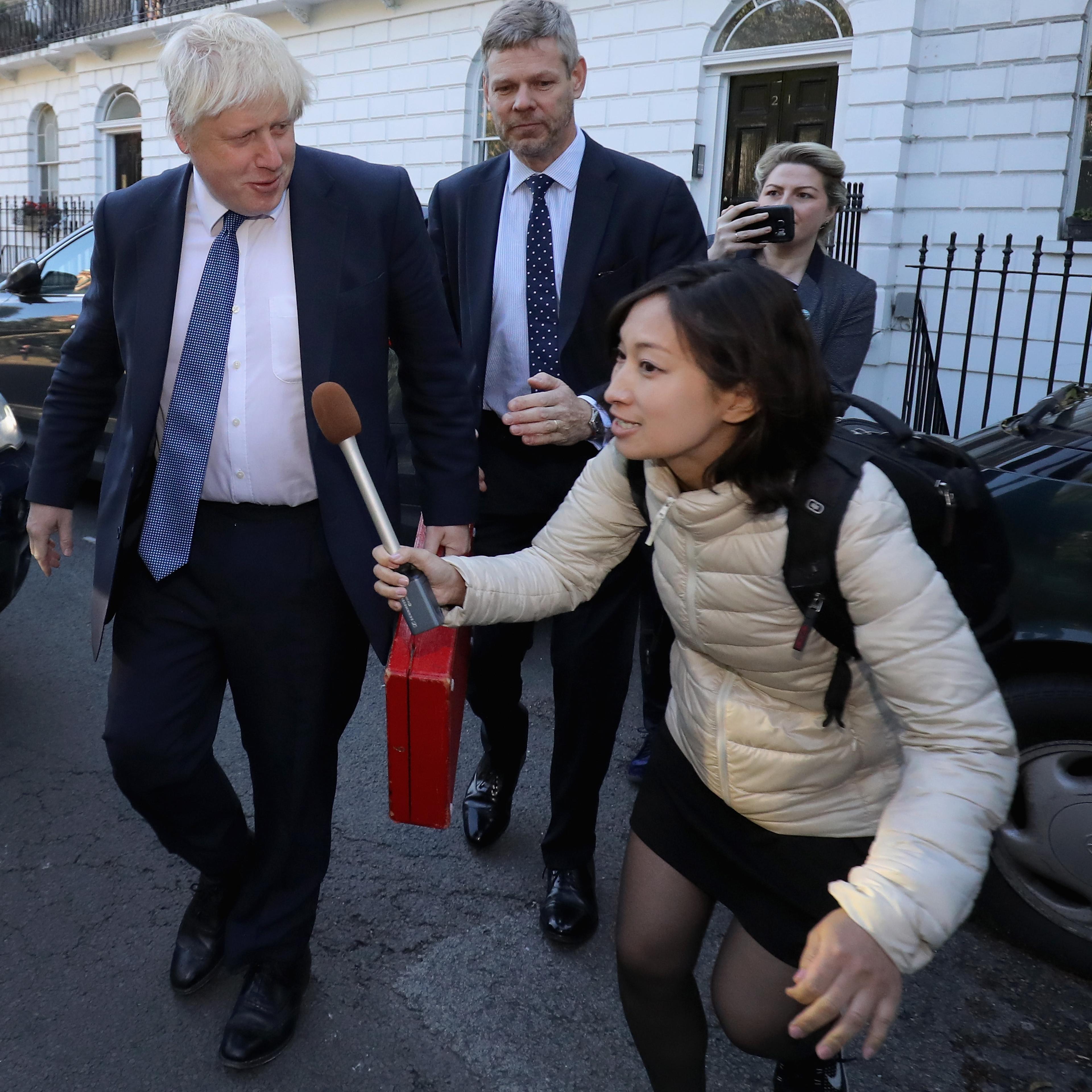 British Foreign Secretary Boris Johnson leaves his home on his first day as one of Prime Minister Theresa May's cabinet on July 14, 2016 in London, England.