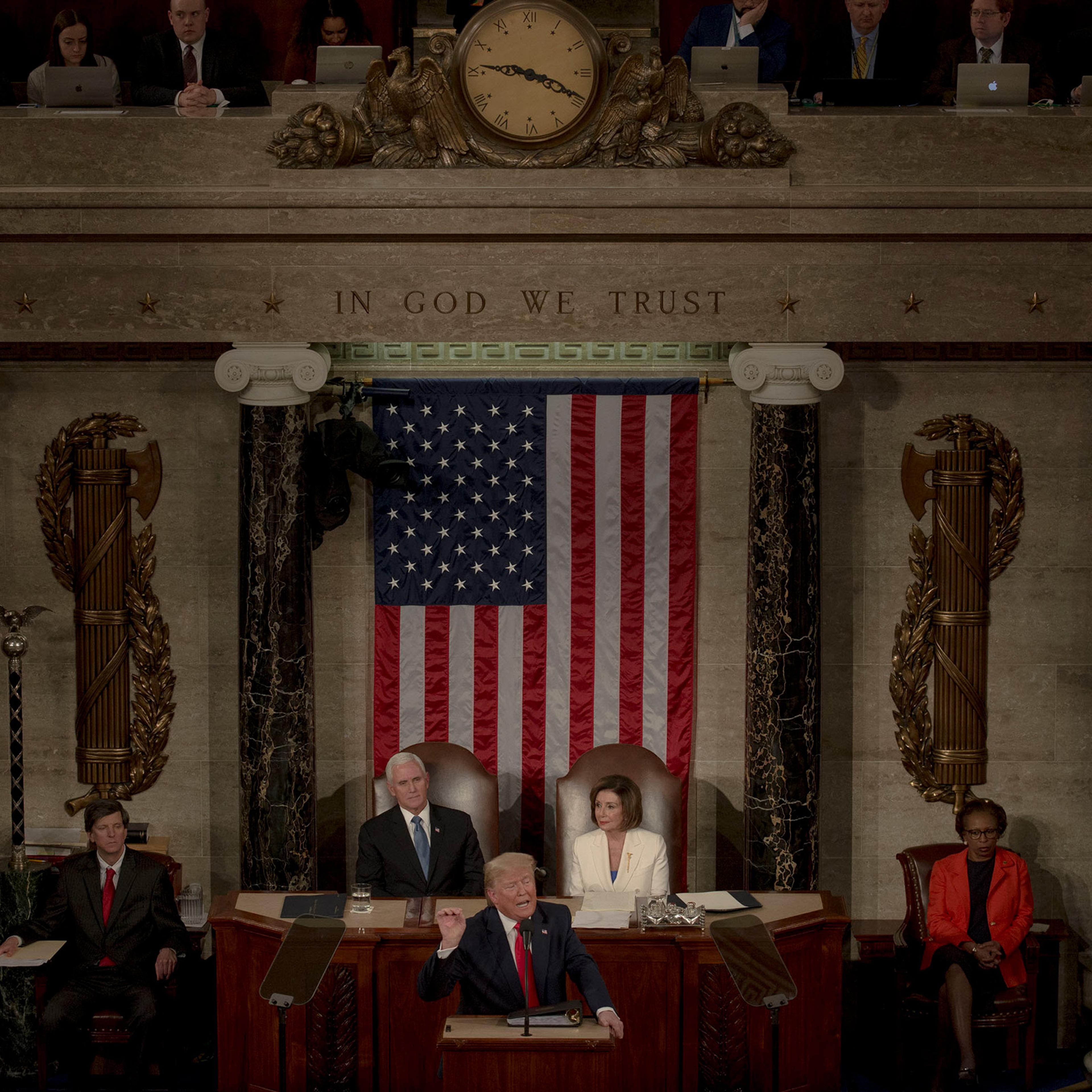 2/4/20, Capitol Hill, Washington, D.C. President Donald Trump gives his State of the Union address on the House floor of the Capitol in Washington, D.C. on Feb. 4, 2020.Gabriella Demczuk / TIME
