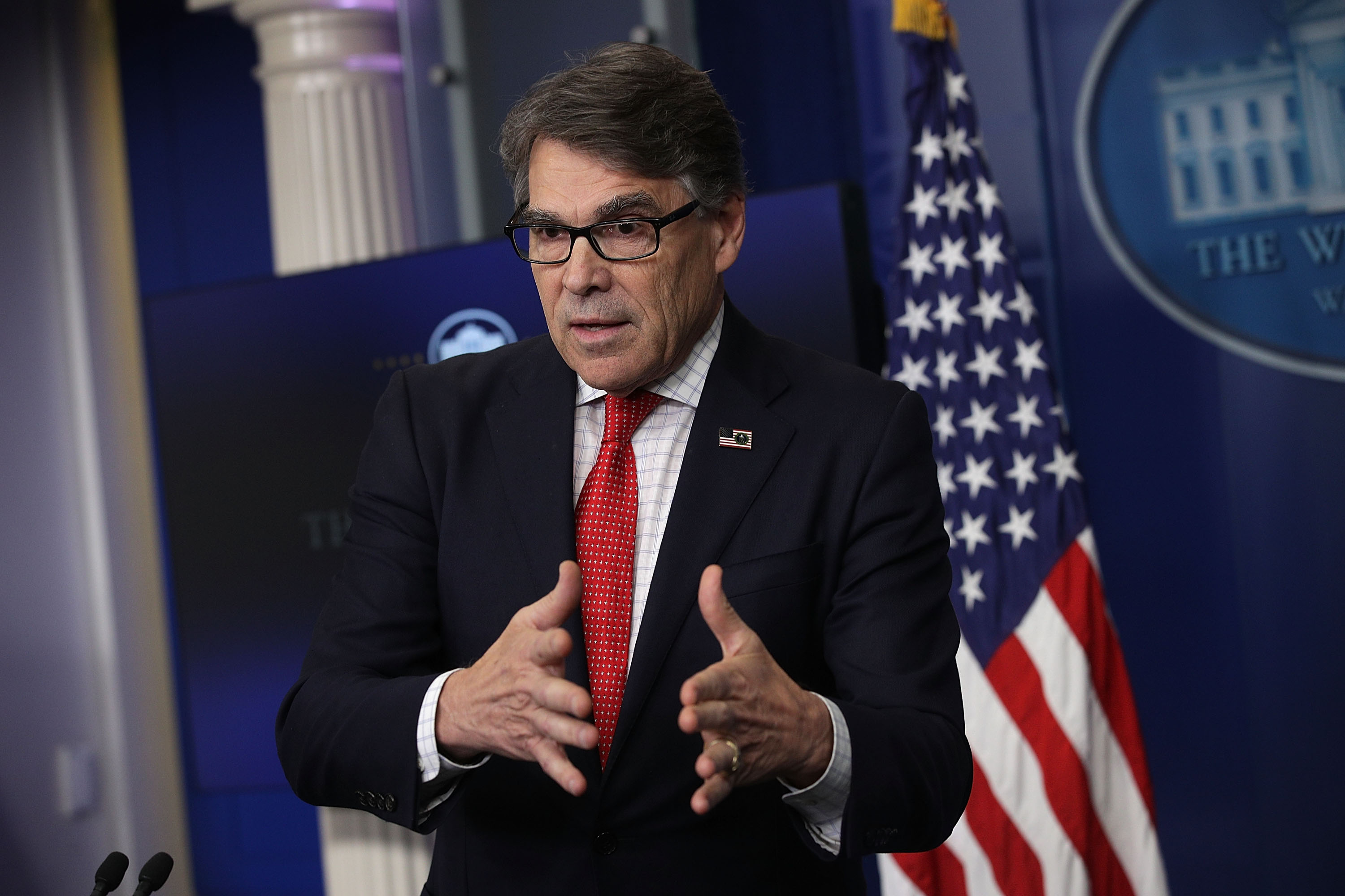 Energy Secretary Rick Perry Addresses Media At White House Press Briefing