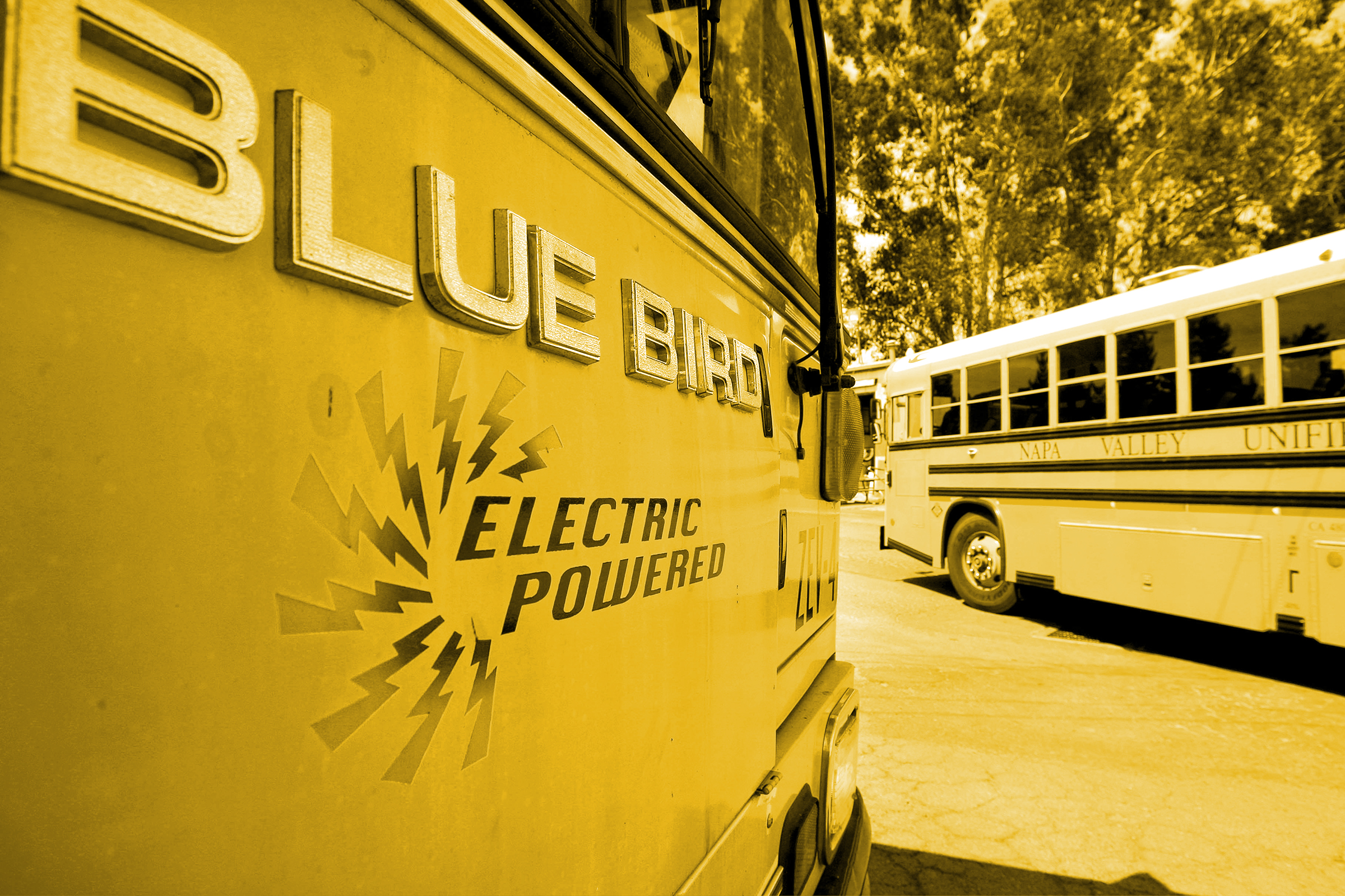 The Napa Valley Unified School District on Friday August 28, 2009 in Napa, Calif., is filled with one of the most eco-friendly school bus fleets in Northern California if not the entire state. The school district began using electric buses starting back 