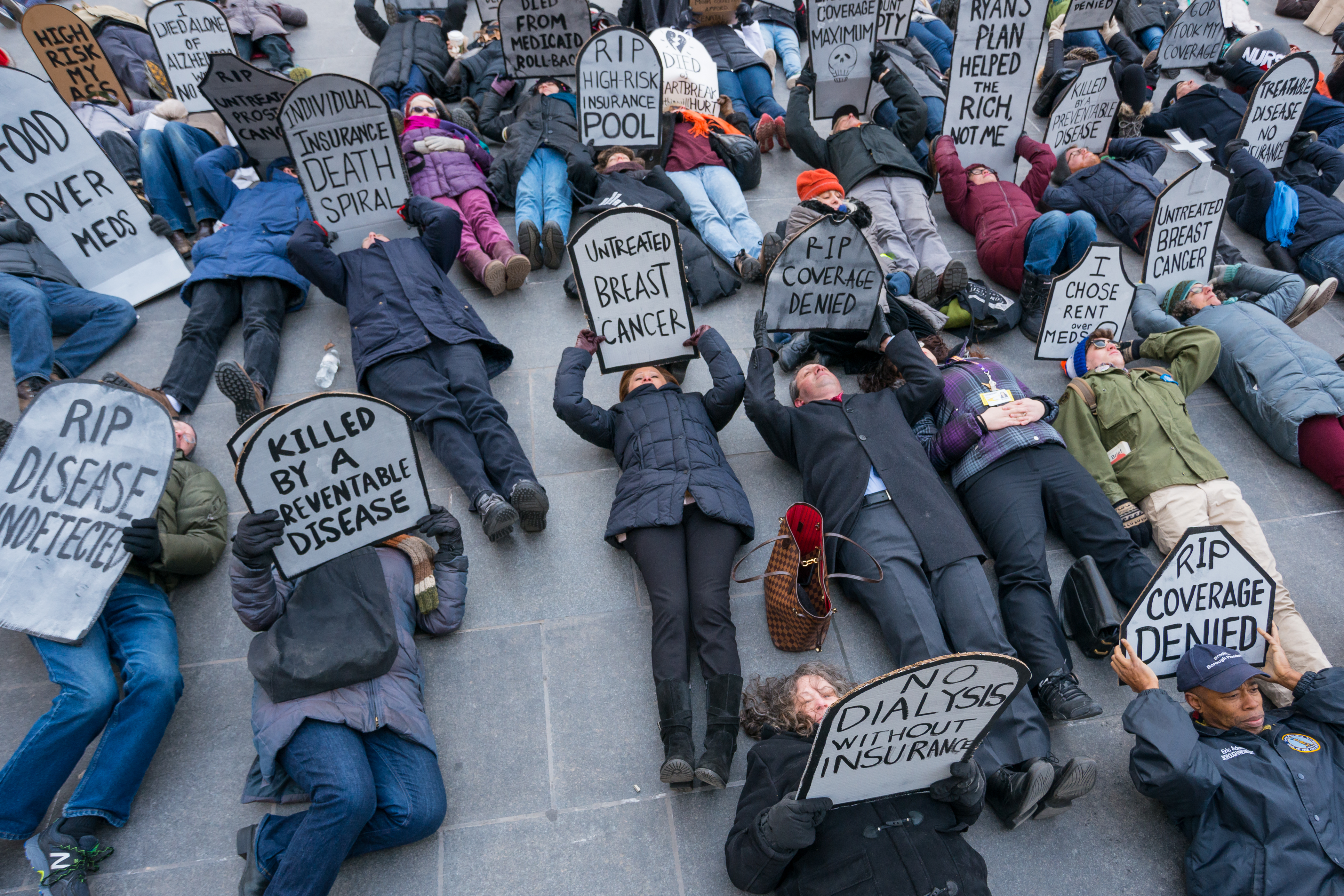 Activists gathered near Brooklyn Borough Hall  where the