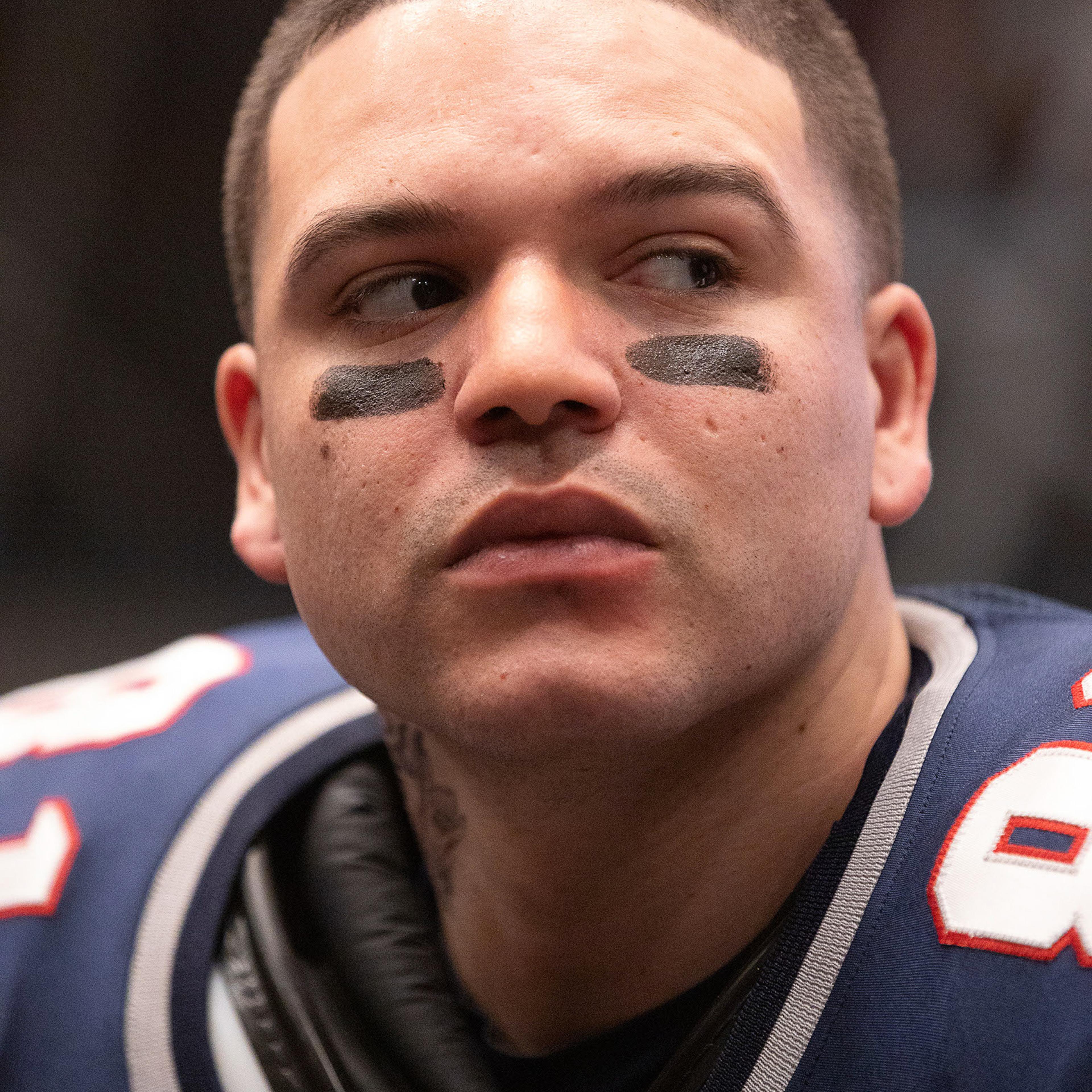 FX’s American Sports Story: Aaron Hernandez -- Pictured: Josh Rivera as Aaron Hernandez. CR: FX