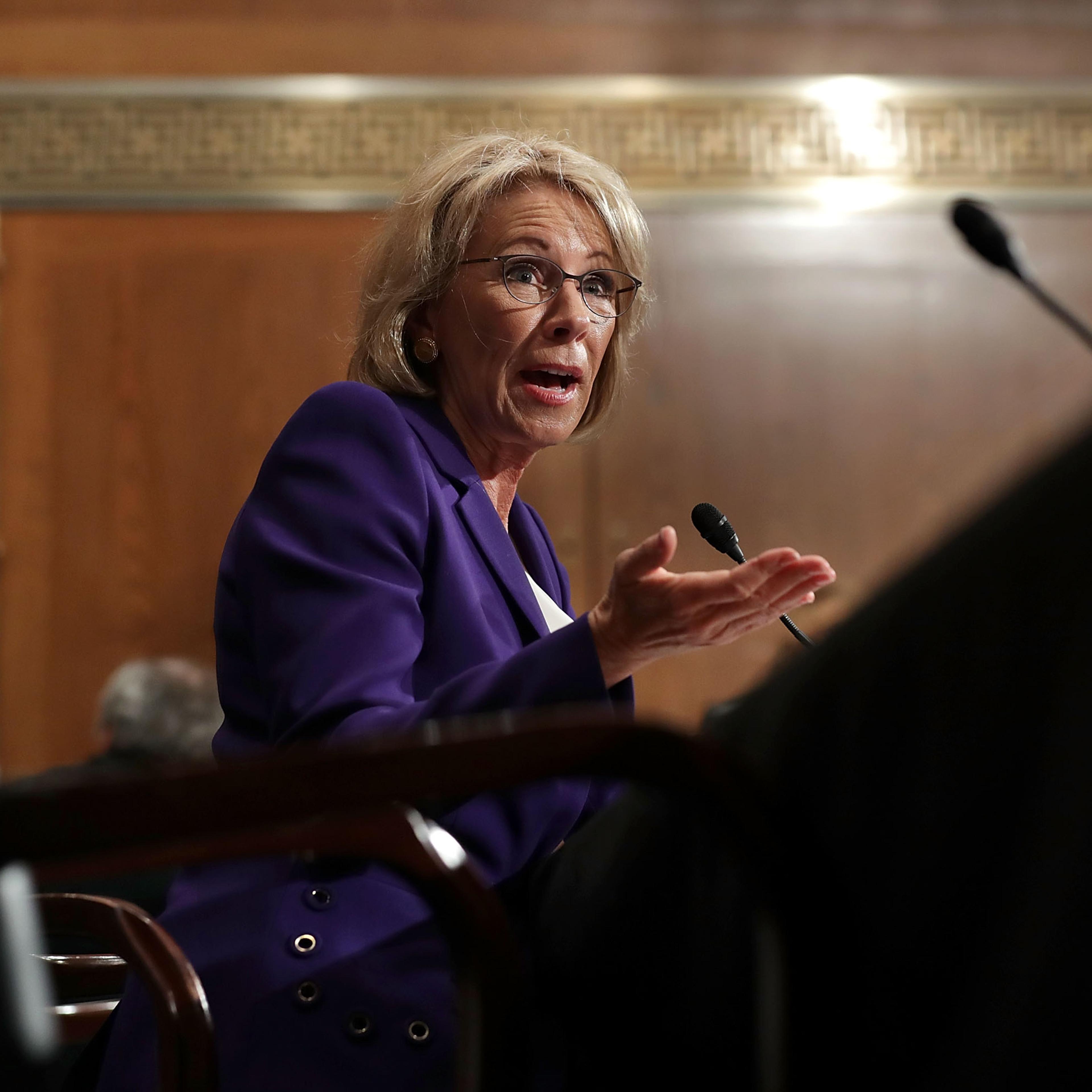 Trump's Selection For Education Secretary Betsy DeVos Testifies During Her Senate Confirmation Hearing