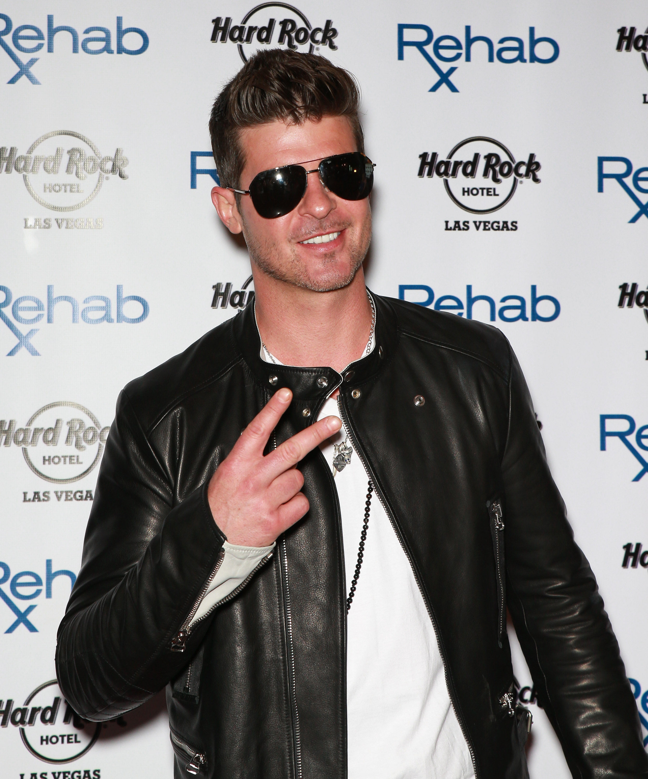 Robin Thicke At Hard Rock's Rehab Pool Party