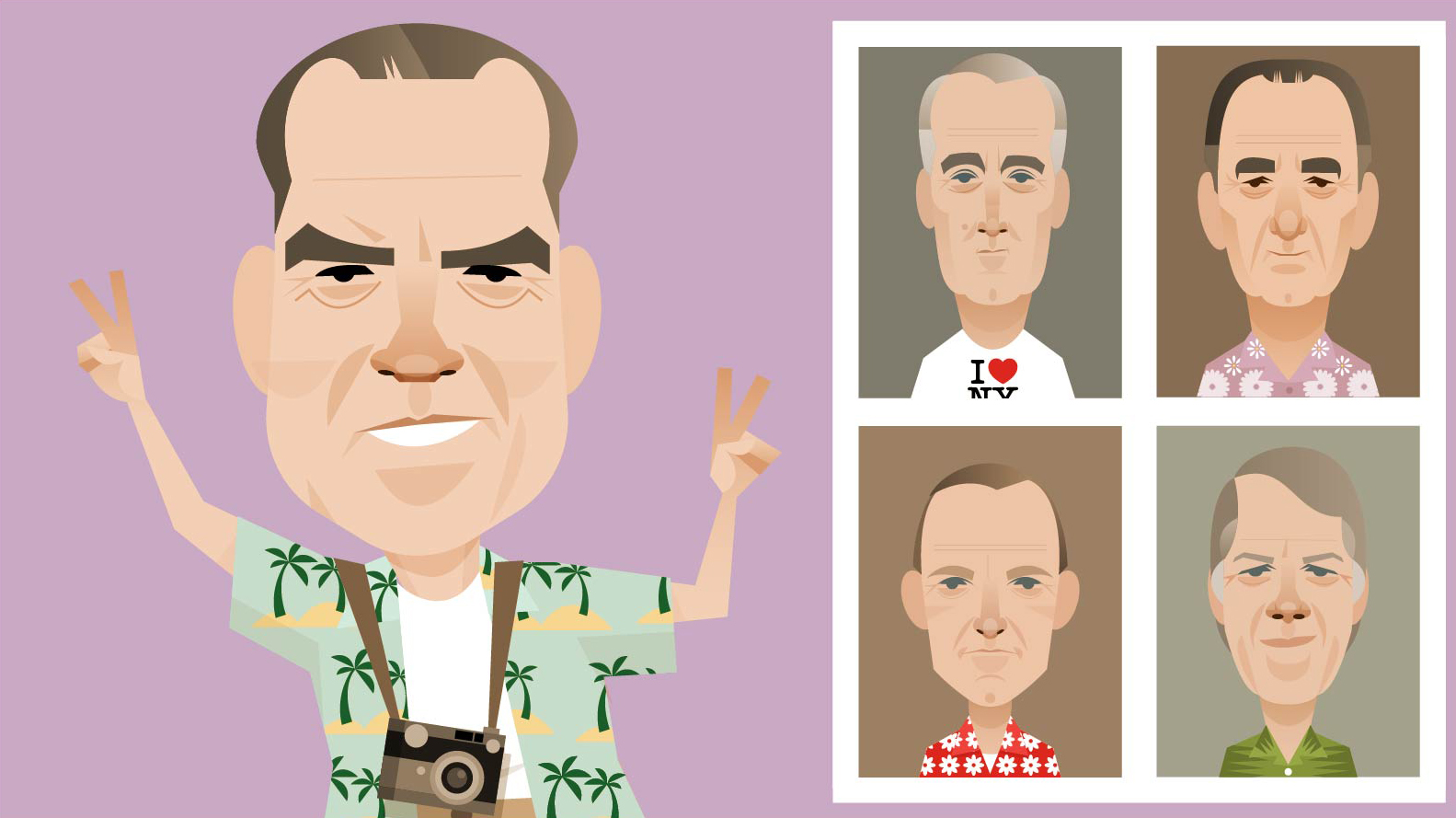 Richard Nixon, Franklin Delano Roosevelt, Calvin Coolidge, Lyndon B. Johnson and Jimmy Carter.