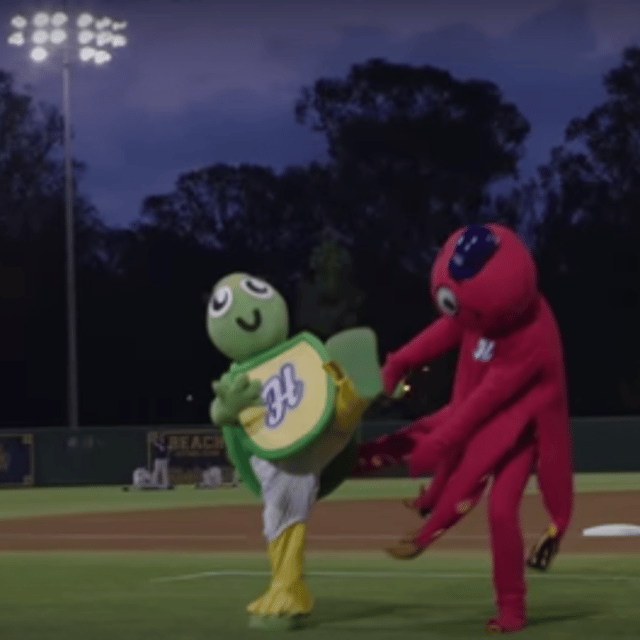 Screen shot from the 'Mascots' trailer.