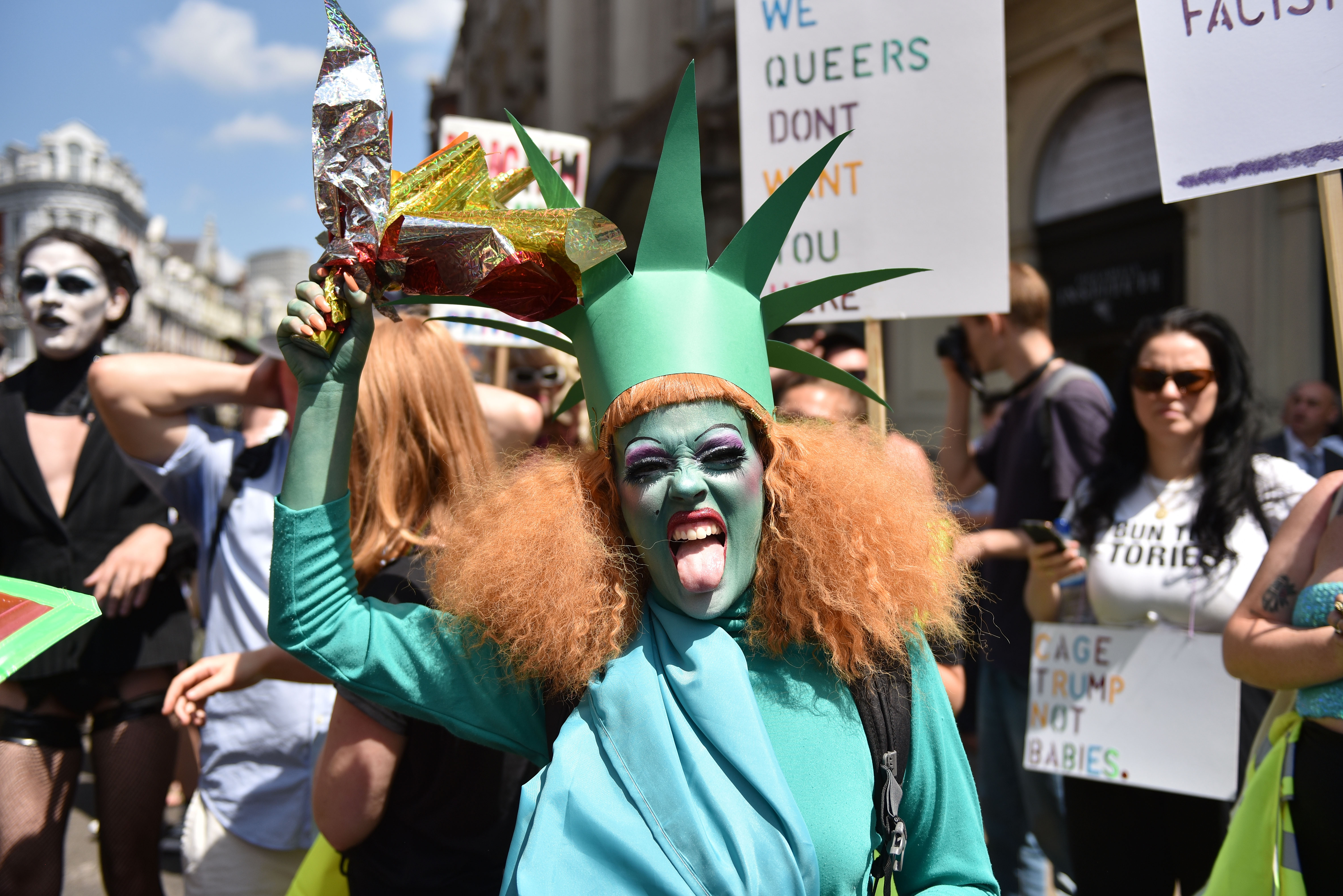 Protests Against Donald Trump's Visit Take Place Across The UK